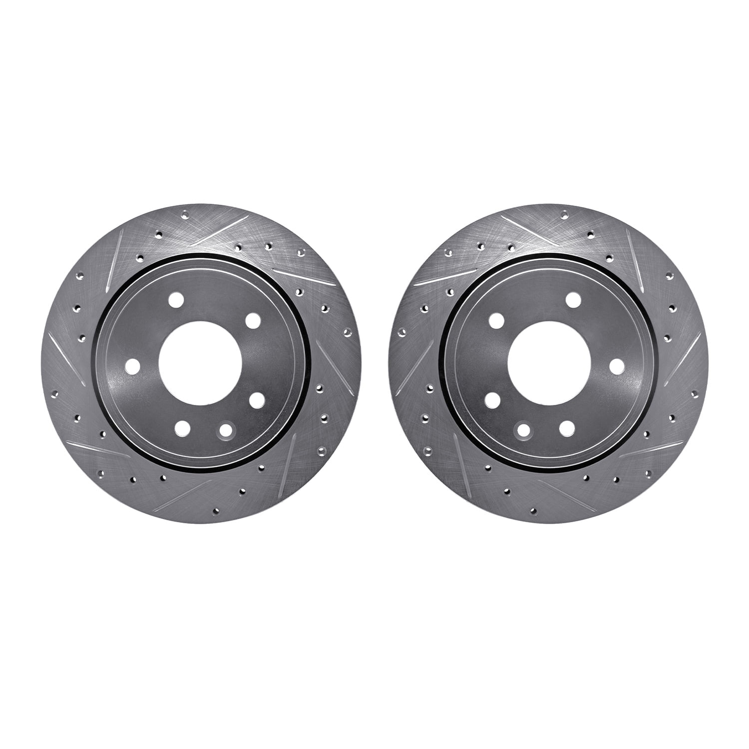 Dynamic Friction Company Rear Brake Rotors-Drilled and Slotted-Silver 7002-20034
