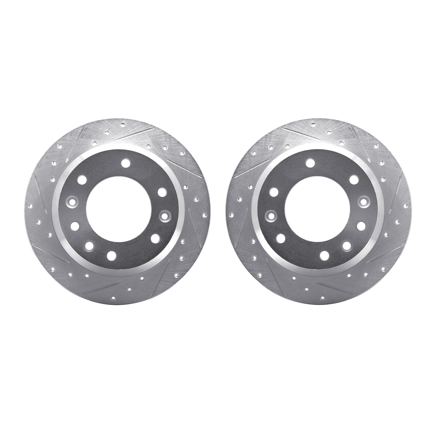 Dynamic Friction Company Rear Brake Rotors-Drilled and Slotted-Silver 7002-21030