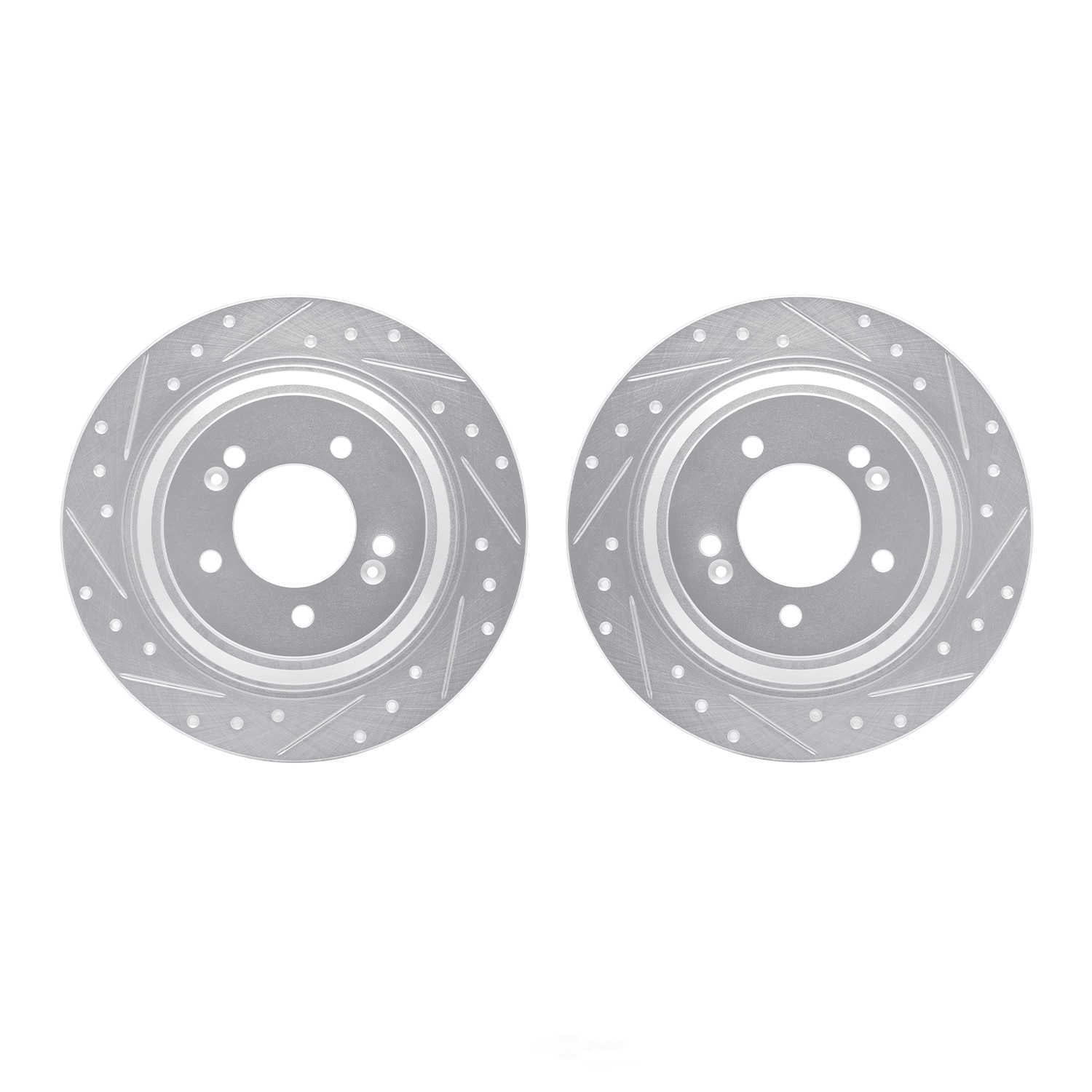 Dynamic Friction Company 7002-21031 DFC Brake Rotors - Drilled & Slotted - Silver
