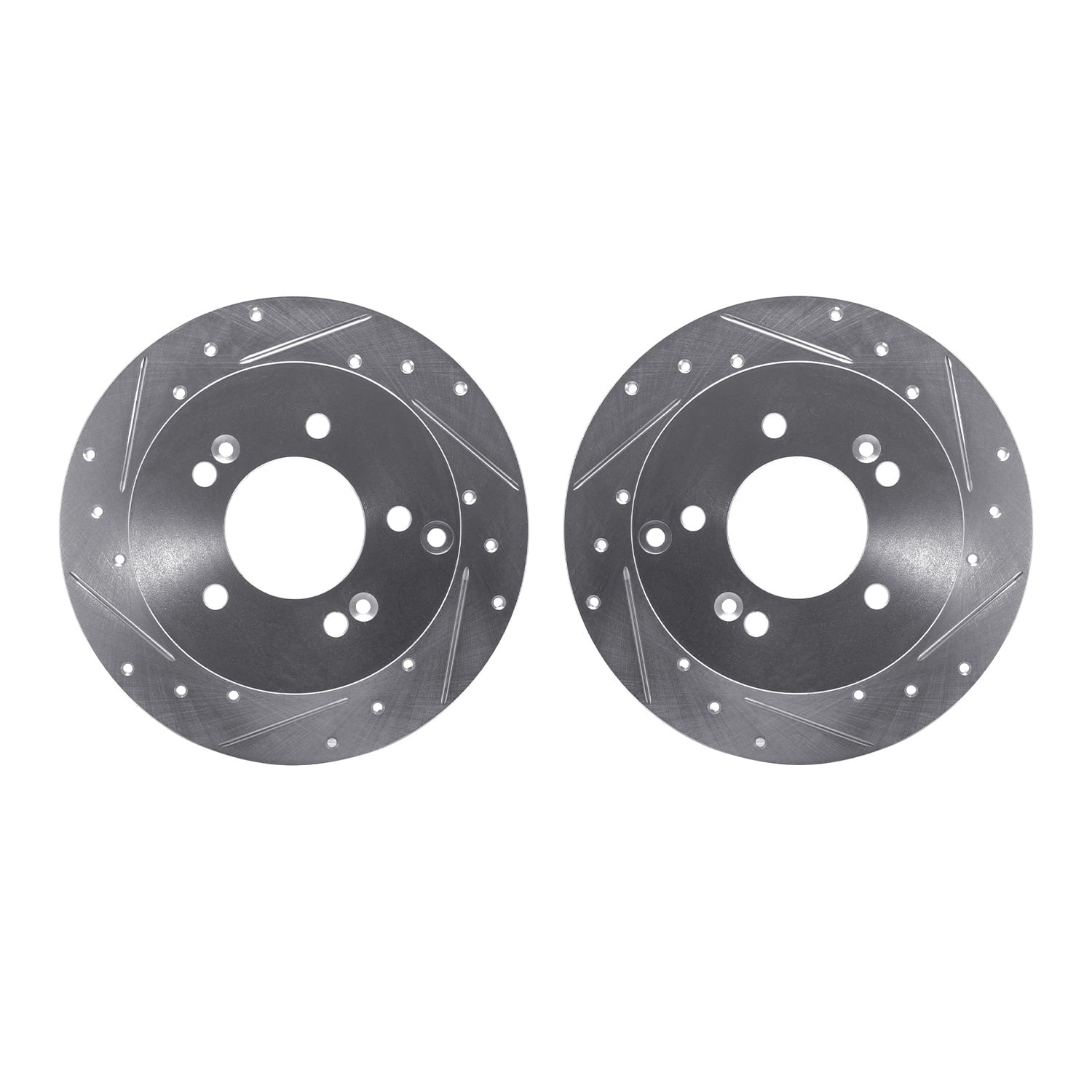Dynamic Friction Company Rear Brake Rotors-Drilled and Slotted-Silver 7002-21037