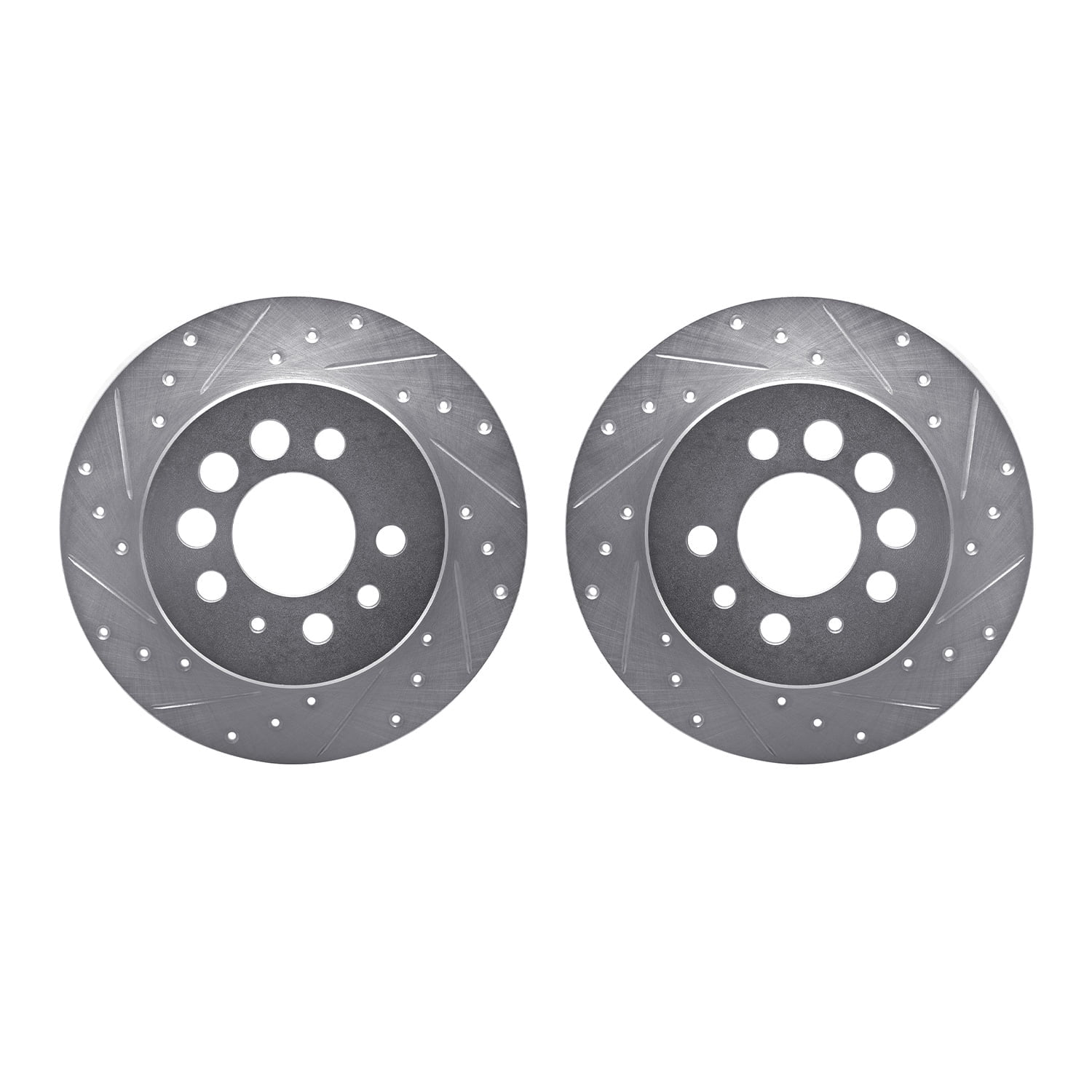 Dynamic Friction Company Rear Brake Rotors-Drilled and Slotted-Silver 7002-27033
