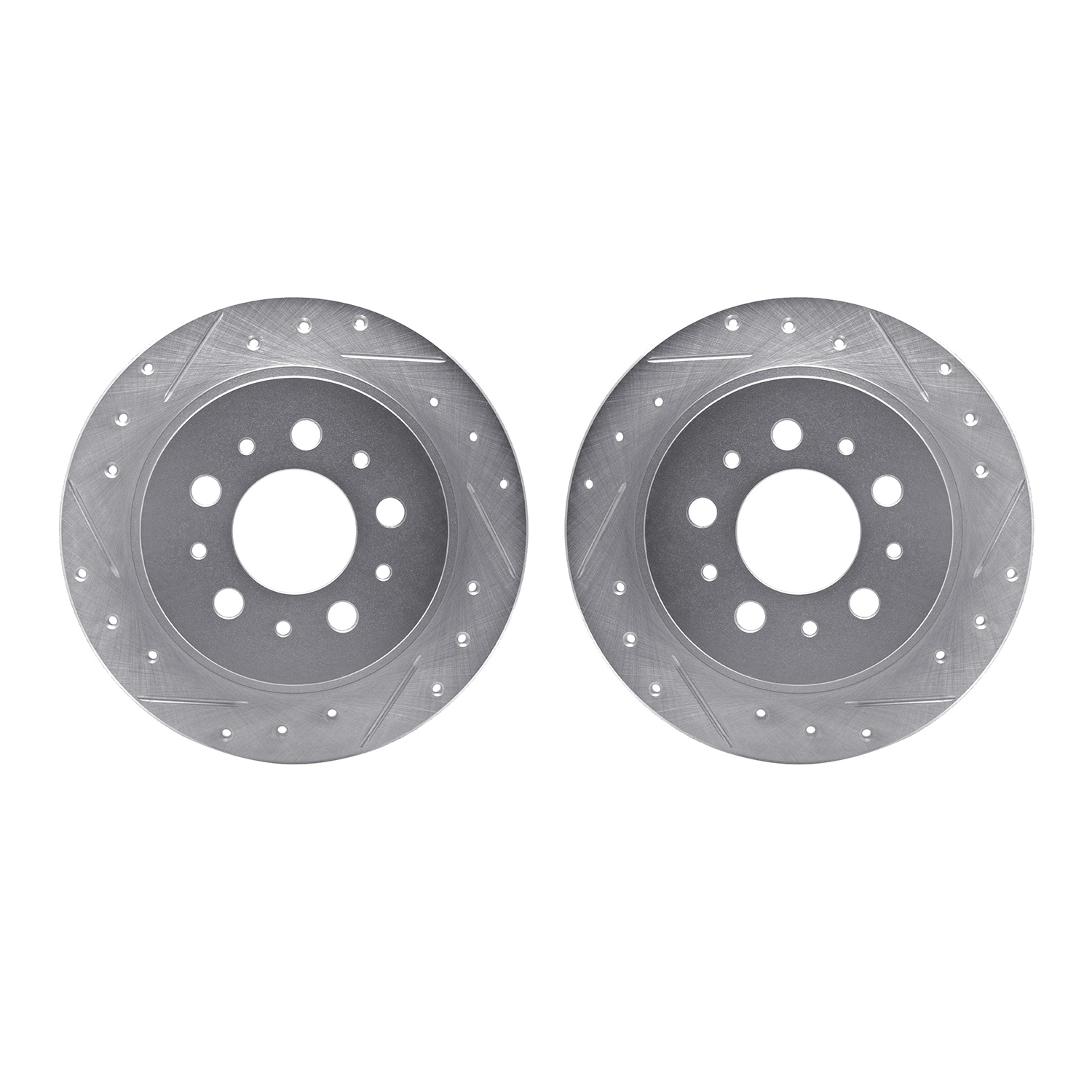 Dynamic Friction Company Rear Brake Rotors-Drilled and Slotted-Silver 7002-27034