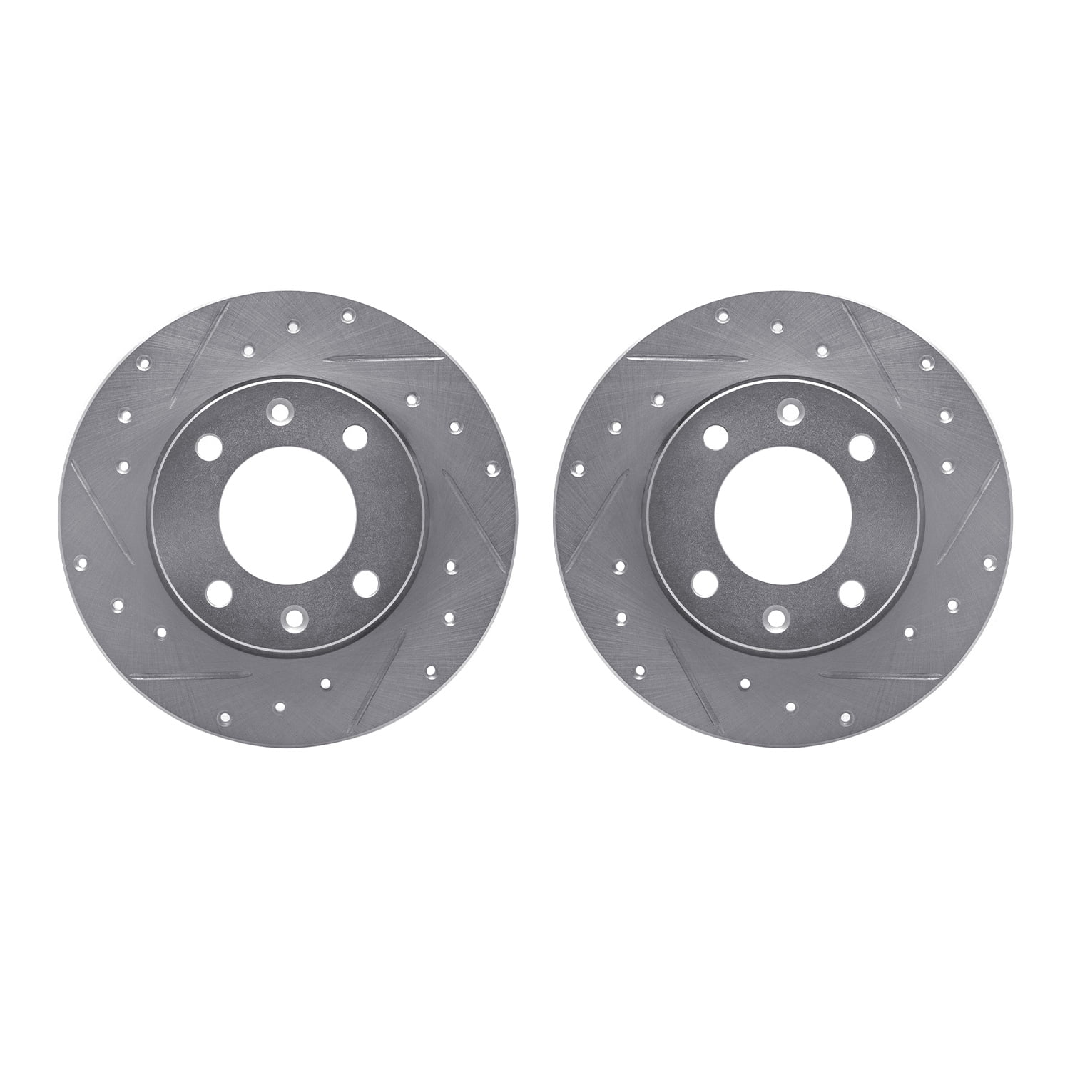 Dynamic Friction Company Rear Brake Rotors-Drilled and Slotted-Silver 7002-28004