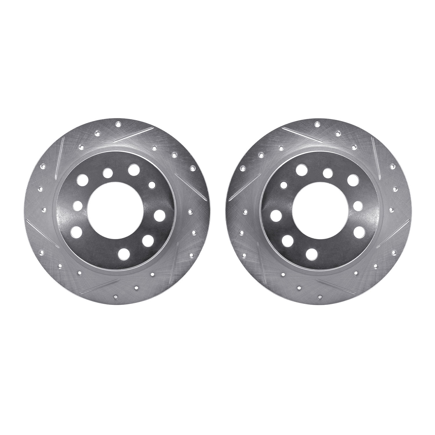 Dynamic Friction Company Rear Brake Rotors-Drilled and Slotted-Silver 7002-31072