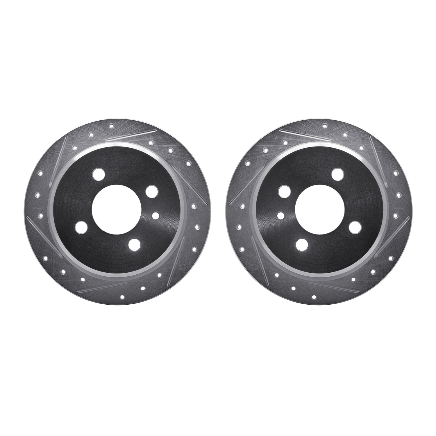 Dynamic Friction Company Rear Brake Rotors-Drilled and Slotted-Silver 7002-31083
