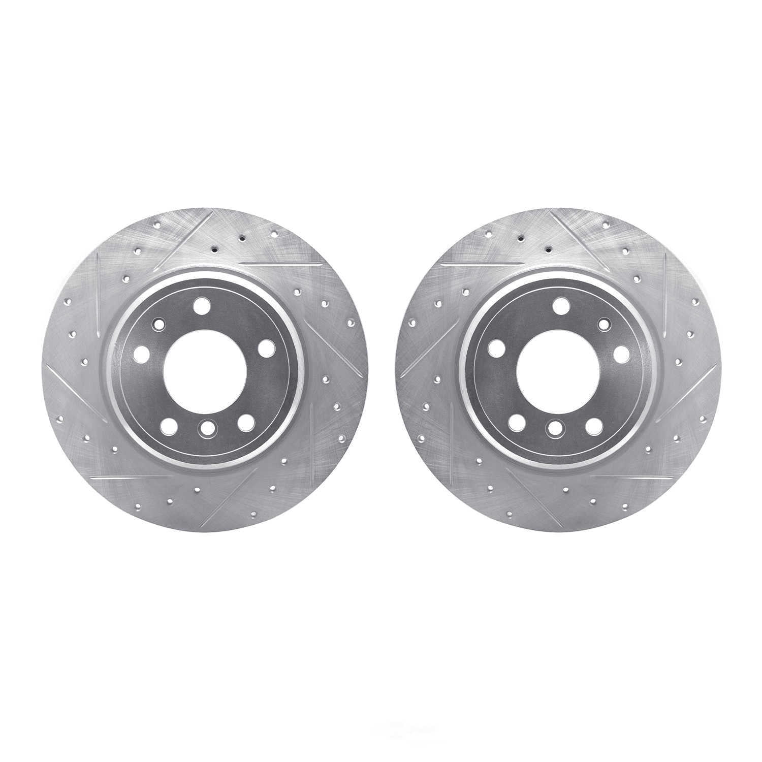 Dynamic Friction Company 7002-31106 DFC Brake Rotors - Drilled & Slotted - Silver