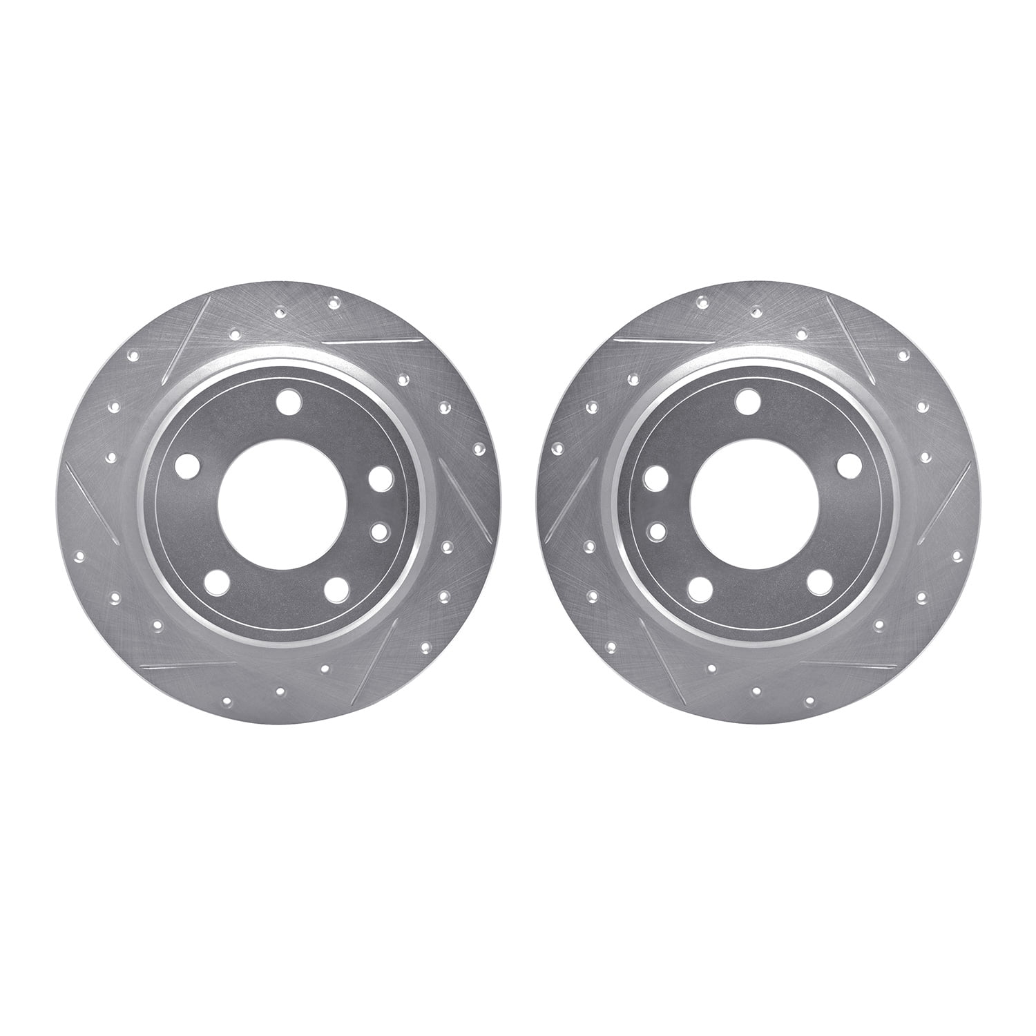 Dynamic Friction Company Rear Brake Rotors-Drilled and Slotted-Silver 7002-31111