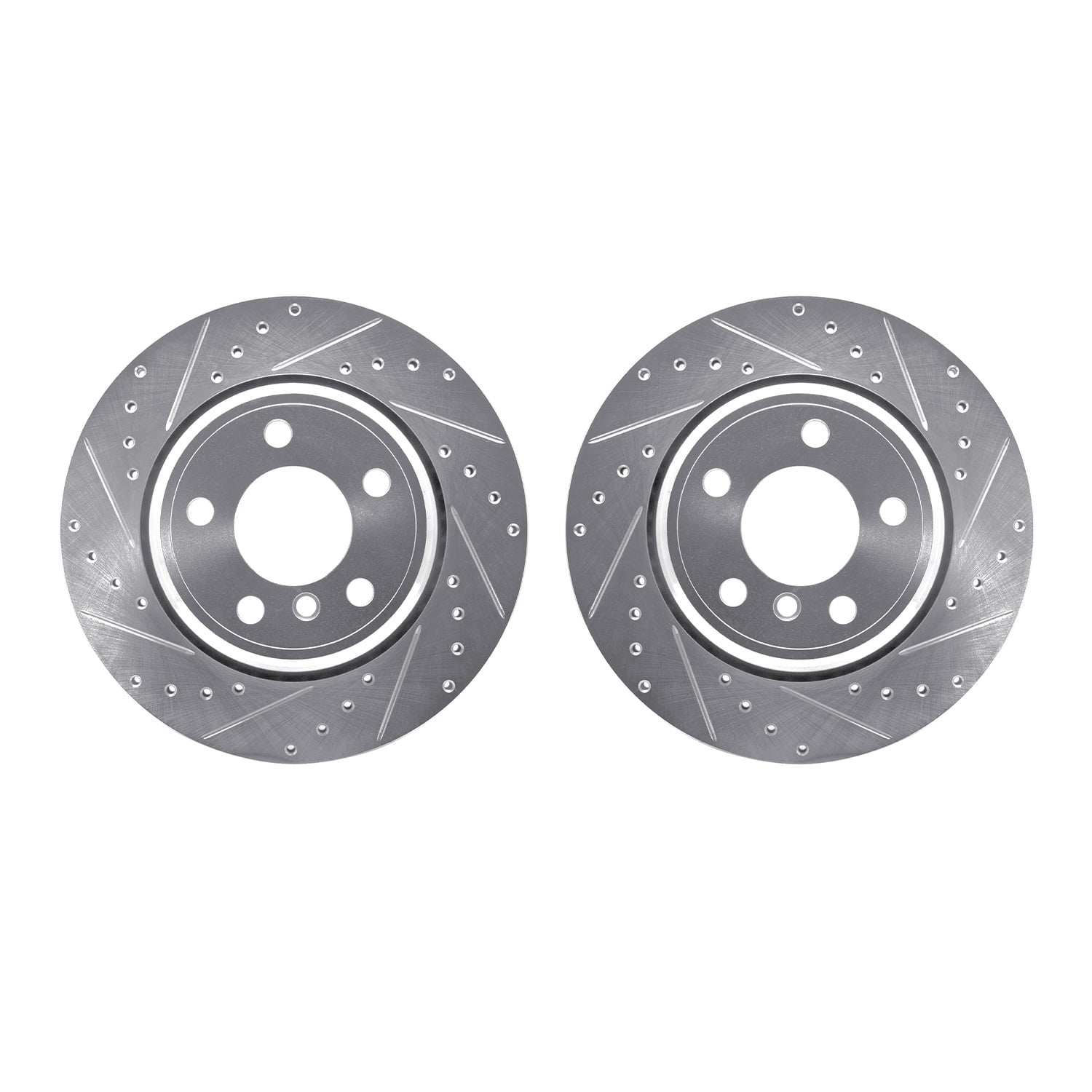 Dynamic Friction Company Rear Brake Rotors-Drilled and Slotted-Silver 7002-31119
