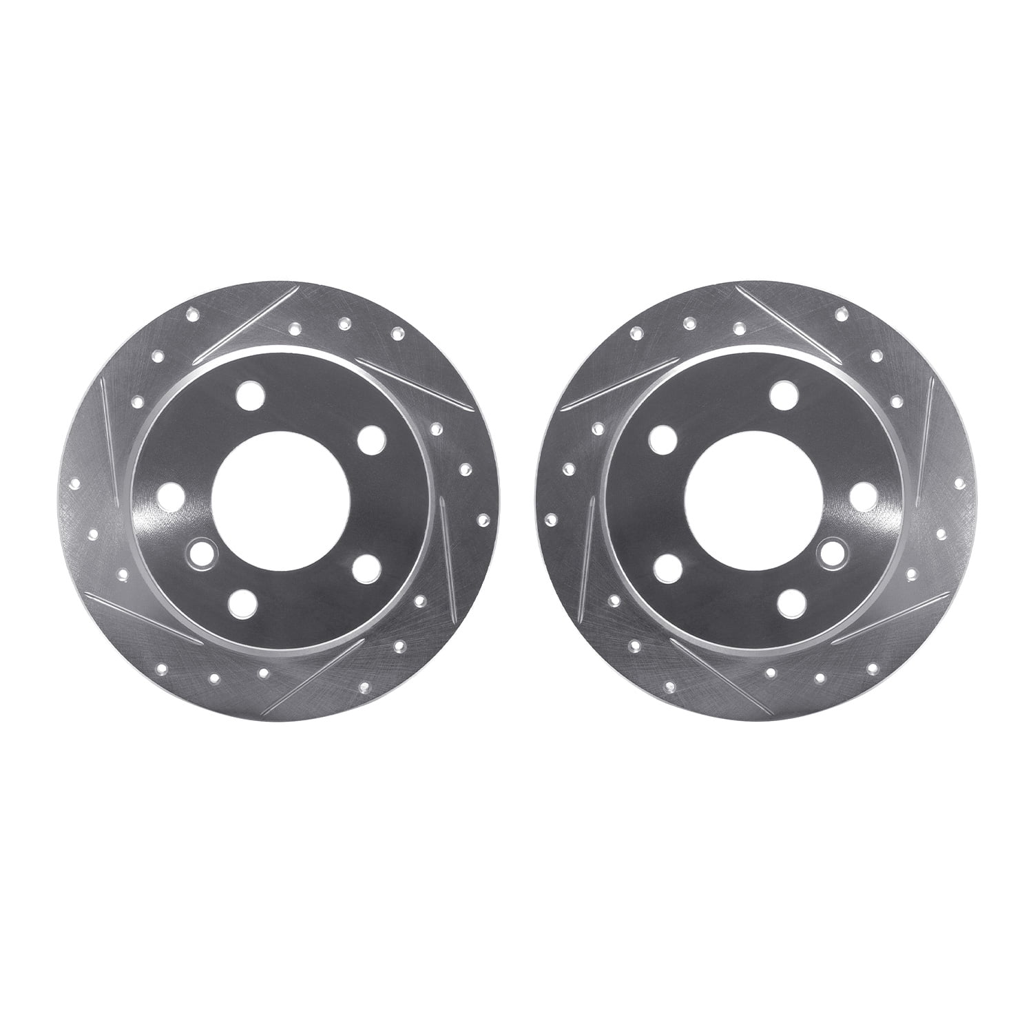 Dynamic Friction Company Rear Brake Rotors-Drilled and Slotted-Silver 7002-31123