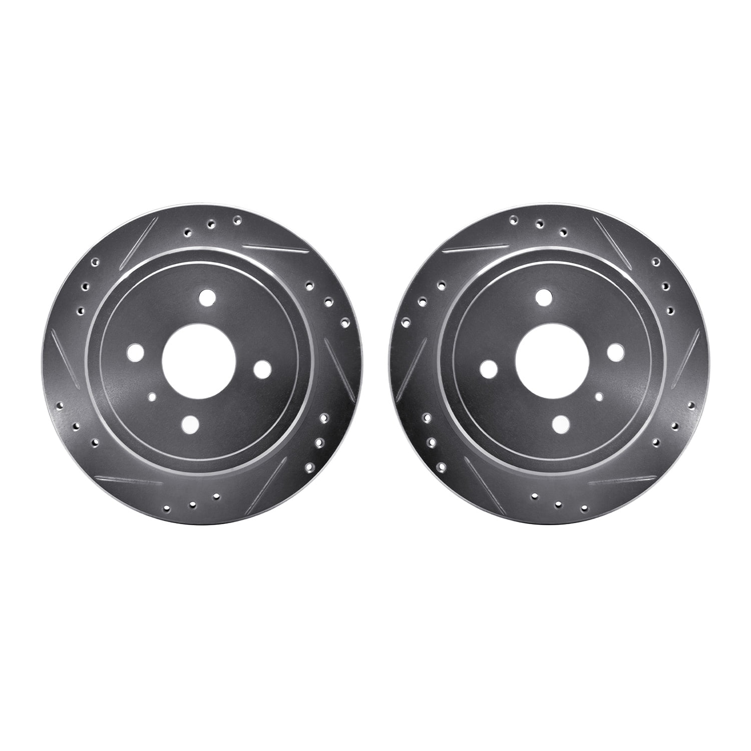Dynamic Friction Company Rear Brake Rotors-Drilled and Slotted-Silver 7002-37010