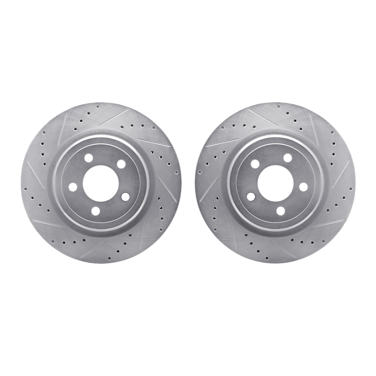Dynamic Friction Company Rear Brake Rotors-Drilled and Slotted-Silver 7002-39030