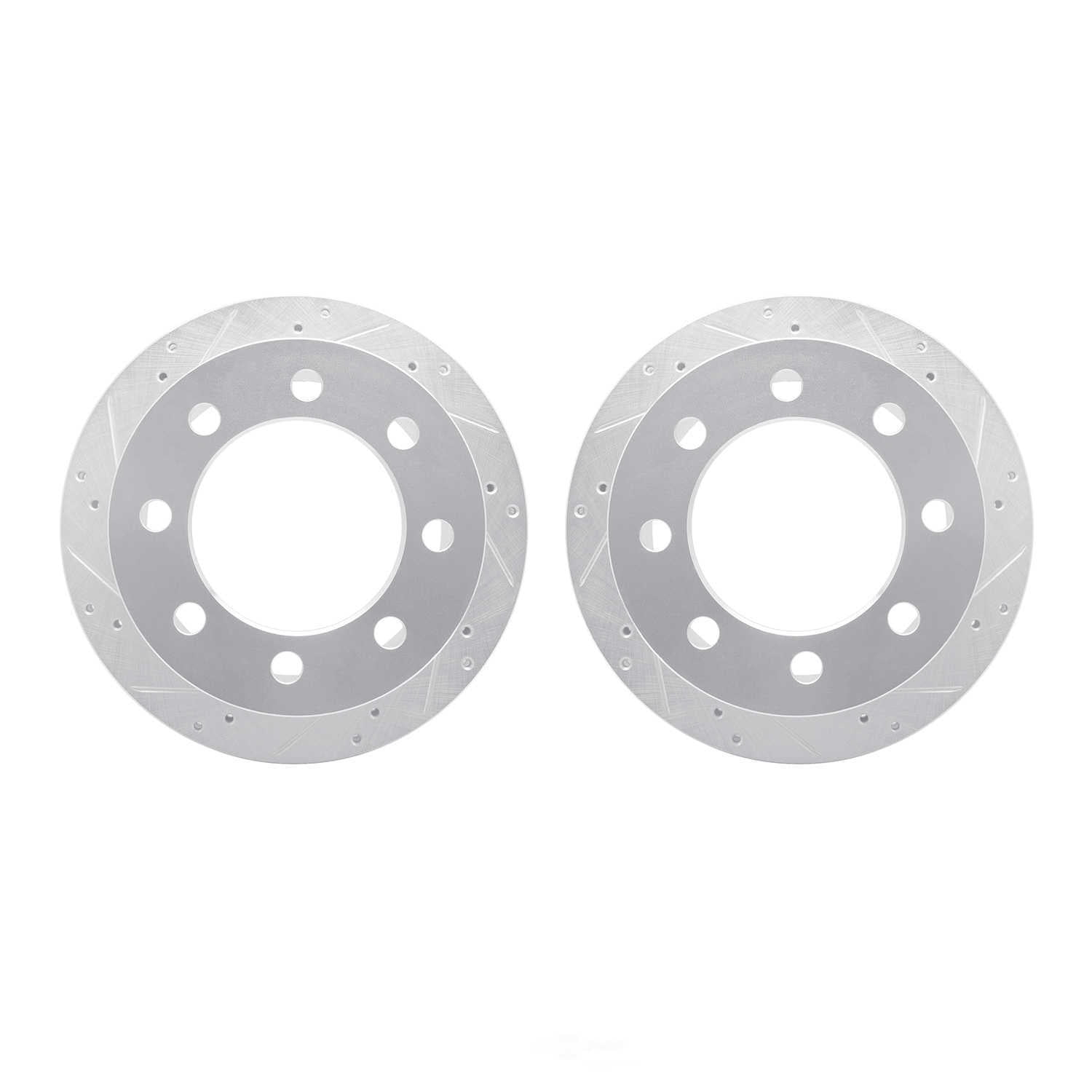 Dynamic Friction Company 7002-40098 DFC Brake Rotors - Drilled & Slotted - Silver