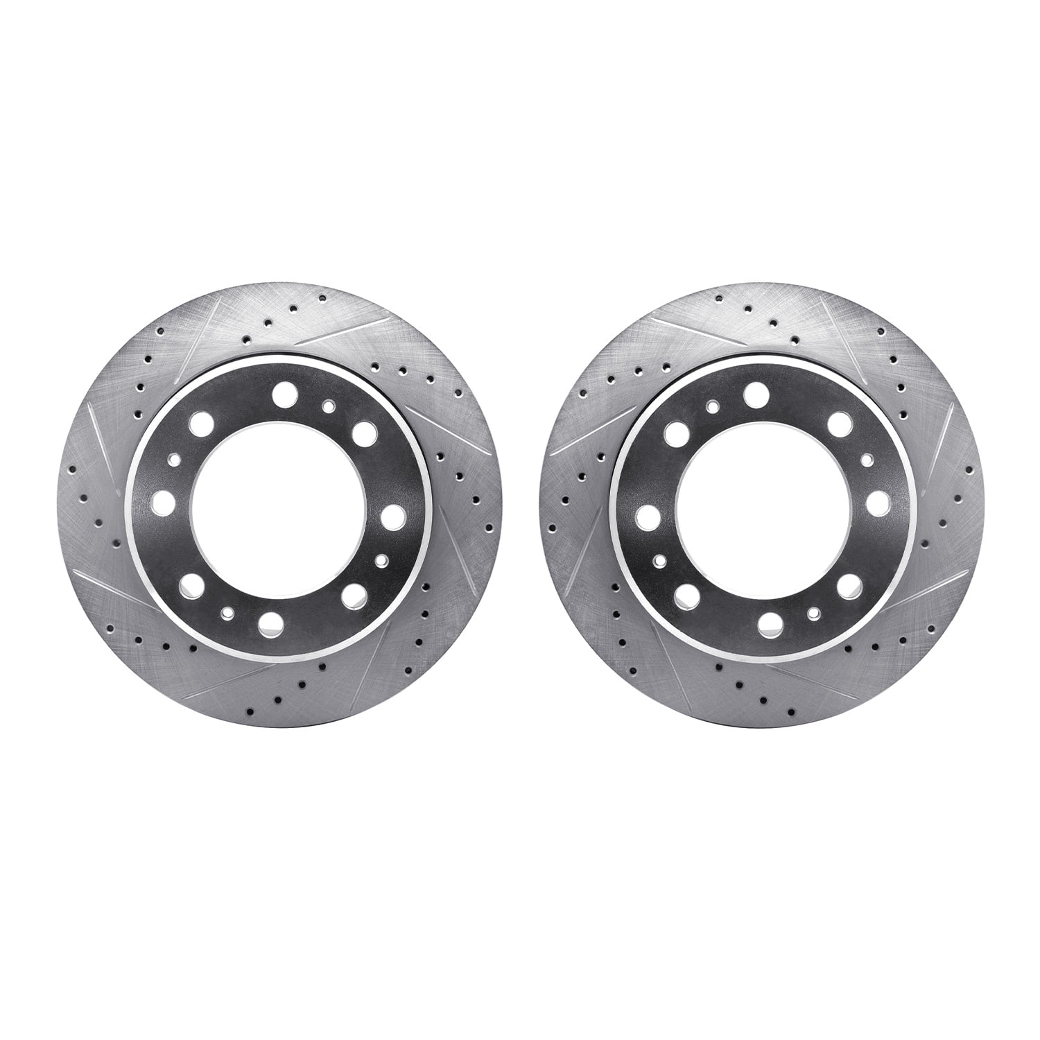 Dynamic Friction Company 7002-40099 DFC Brake Rotors - Drilled & Slotted - Silver