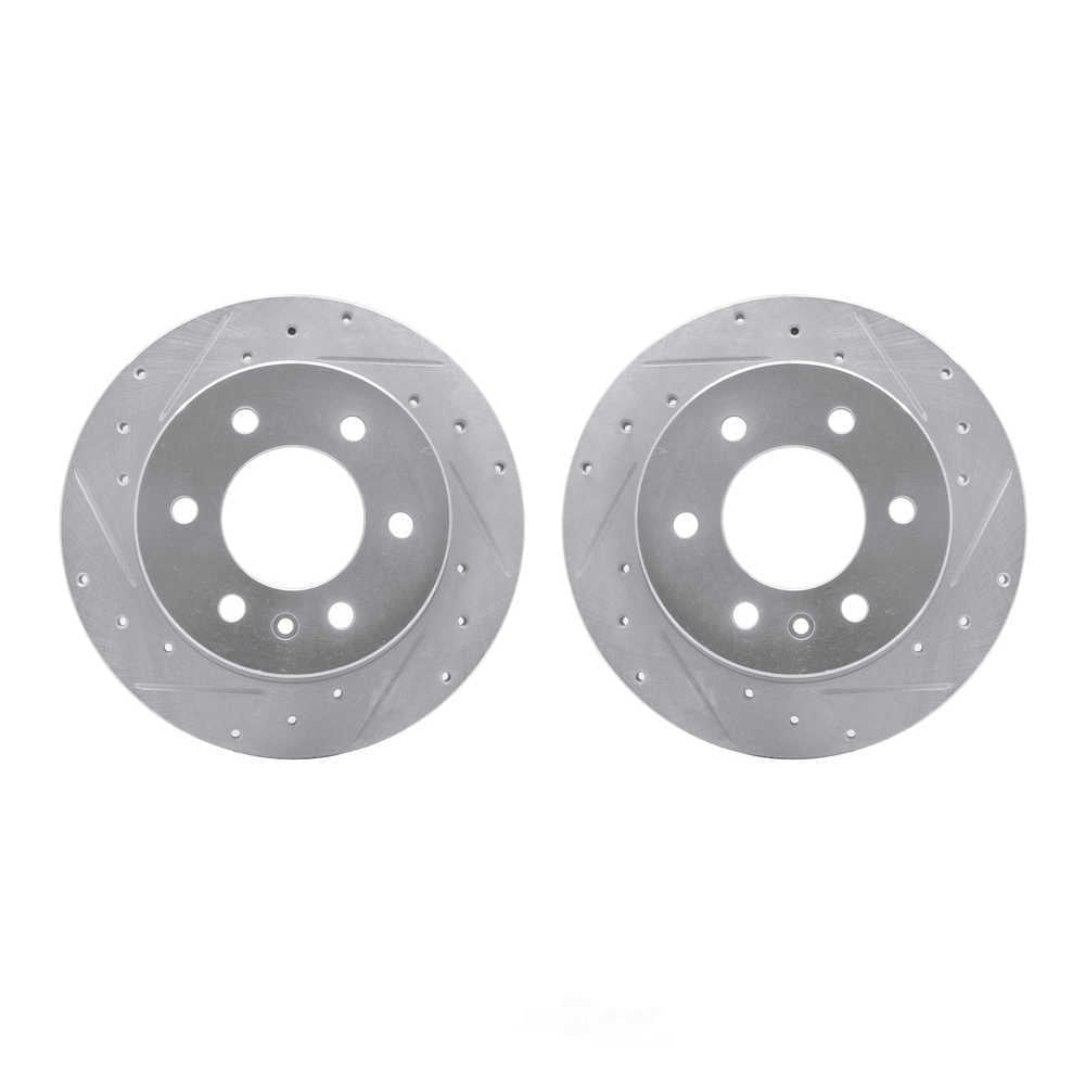 Dynamic Friction Company 7002-40103 DFC Brake Rotors - Drilled & Slotted - Silver