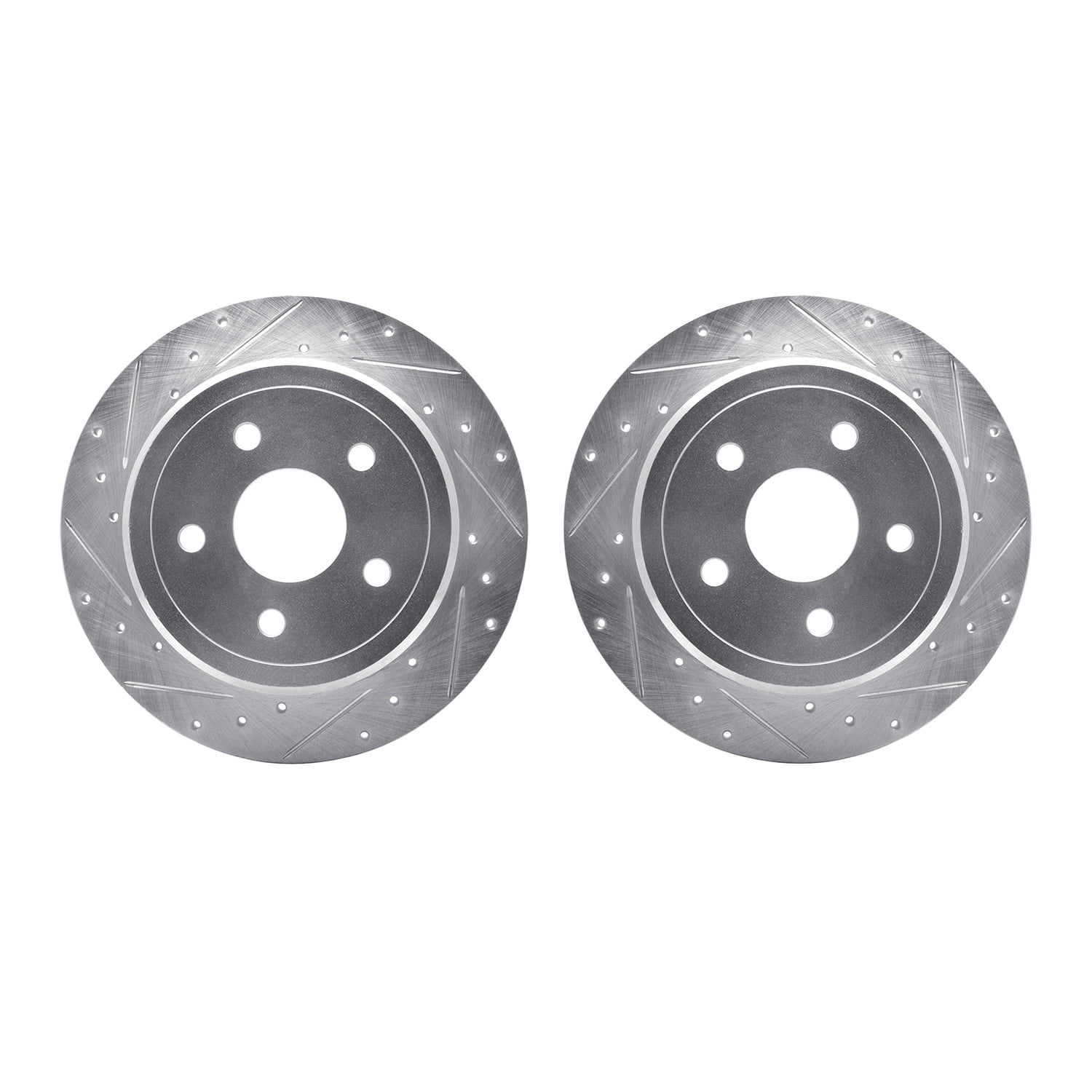 Dynamic Friction Company Rear Brake Rotors-Drilled and Slotted-Silver 7002-42031