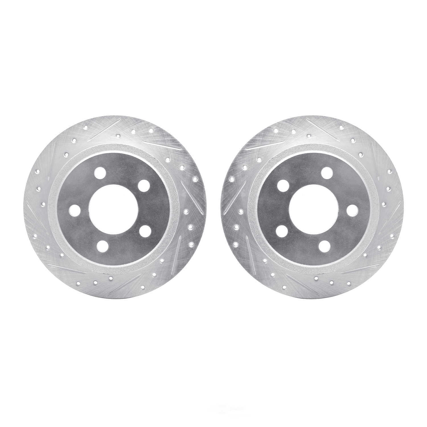 Dynamic Friction Company 7002-42036 DFC Brake Rotors - Drilled & Slotted - Silver