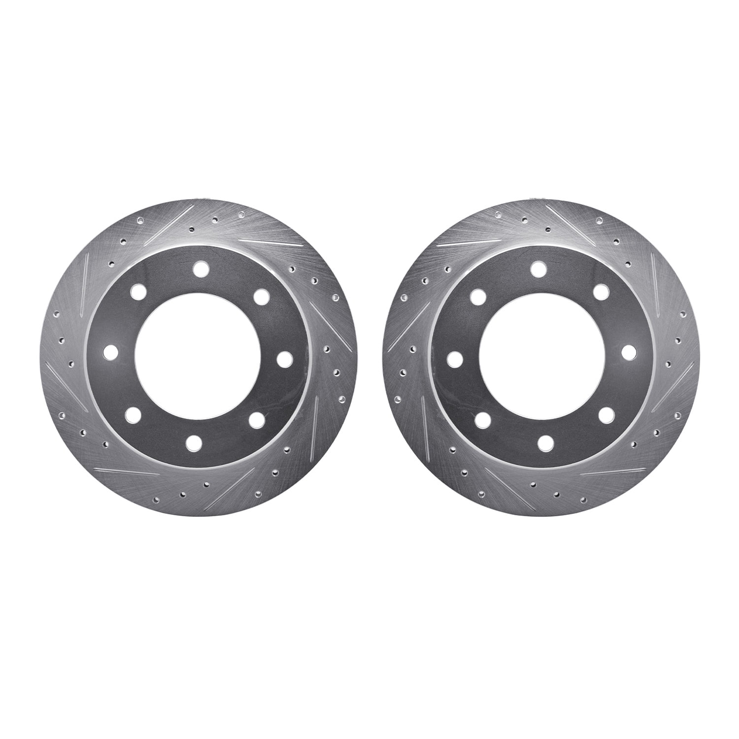 Dynamic Friction Company Rear Brake Rotors-Drilled and Slotted-Silver 7002-46040