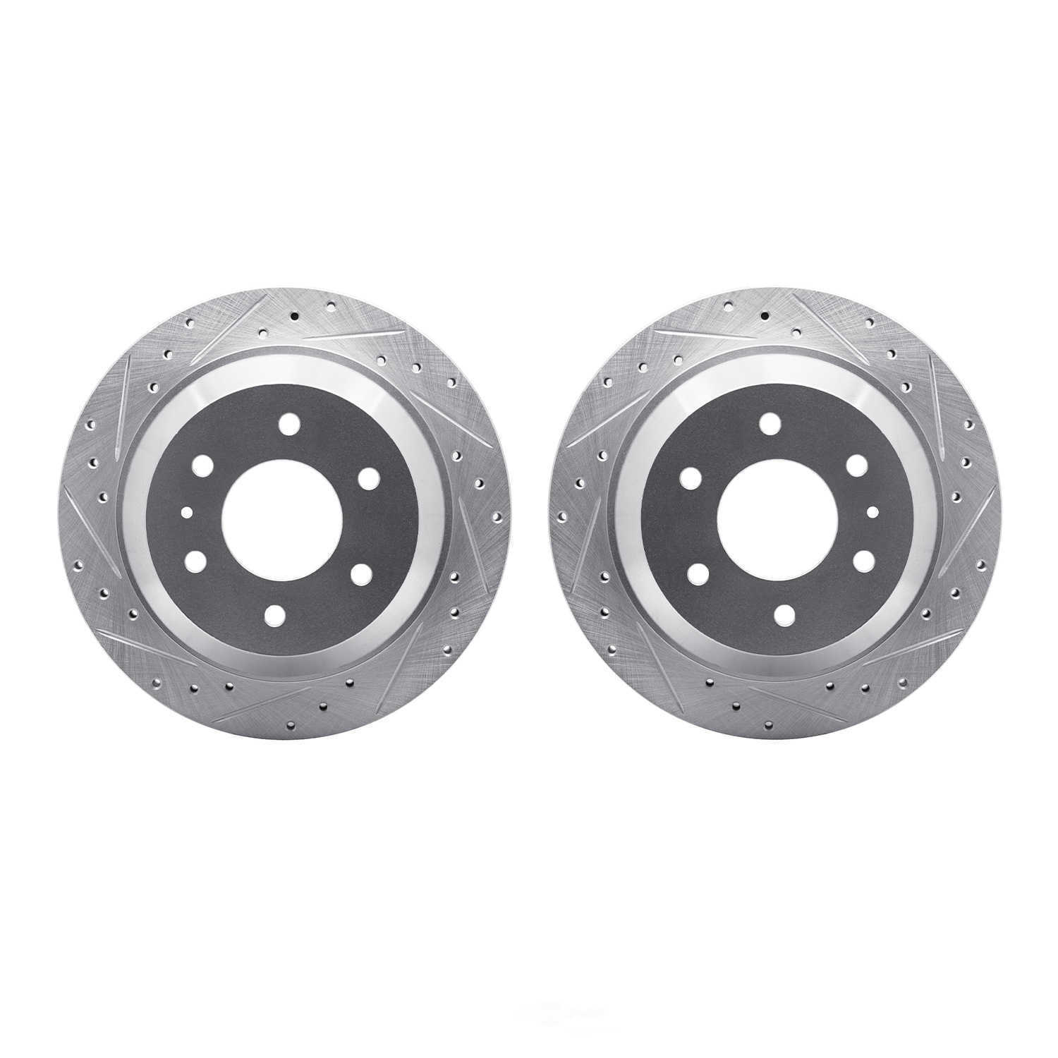 Dynamic Friction Company 7002-48054 DFC Brake Rotors - Drilled & Slotted - Silver