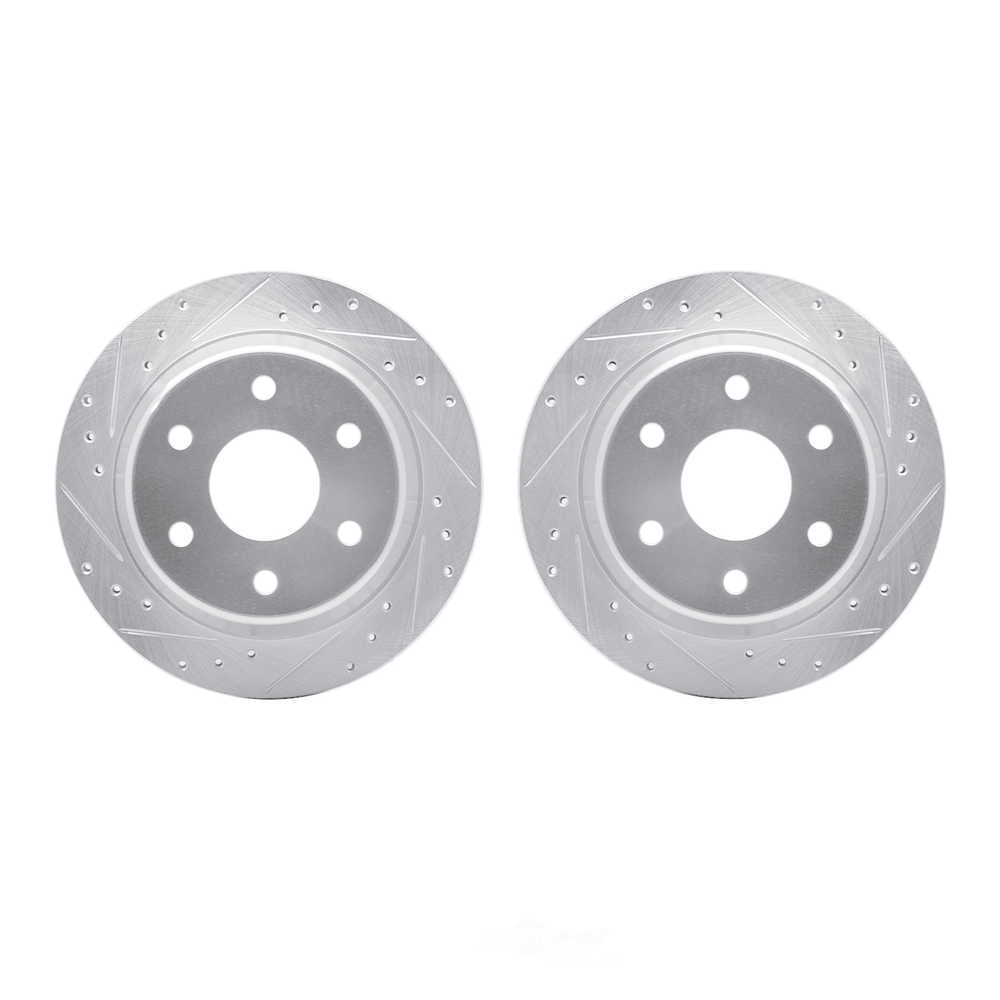Dynamic Friction Company 7002-48057 DFC Brake Rotors - Drilled & Slotted - Silver