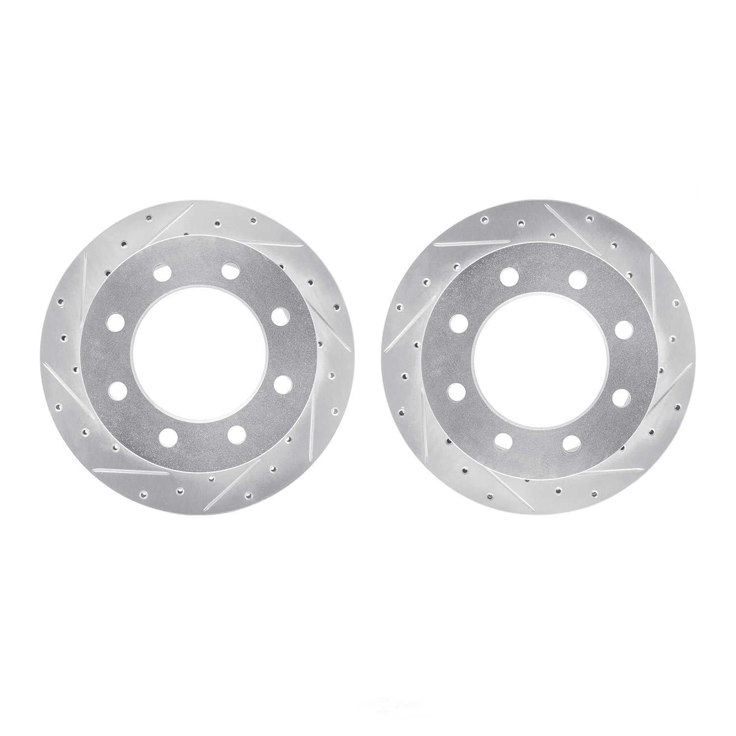 Dynamic Friction Company 7002-48066 DFC Brake Rotors - Drilled & Slotted - Silver