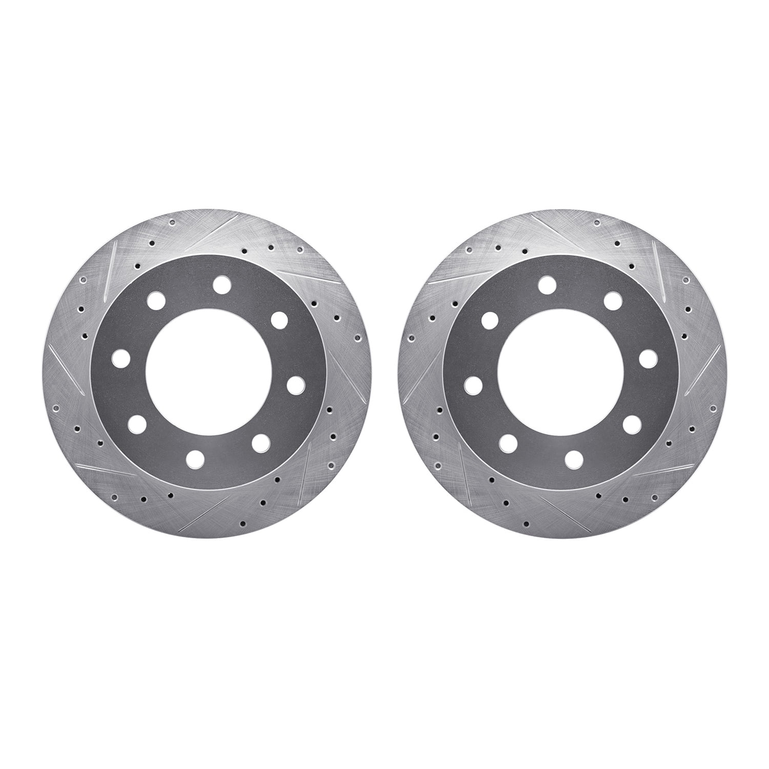 Dynamic Friction Company Rear Brake Rotors-Drilled and Slotted-Silver 7002-48068