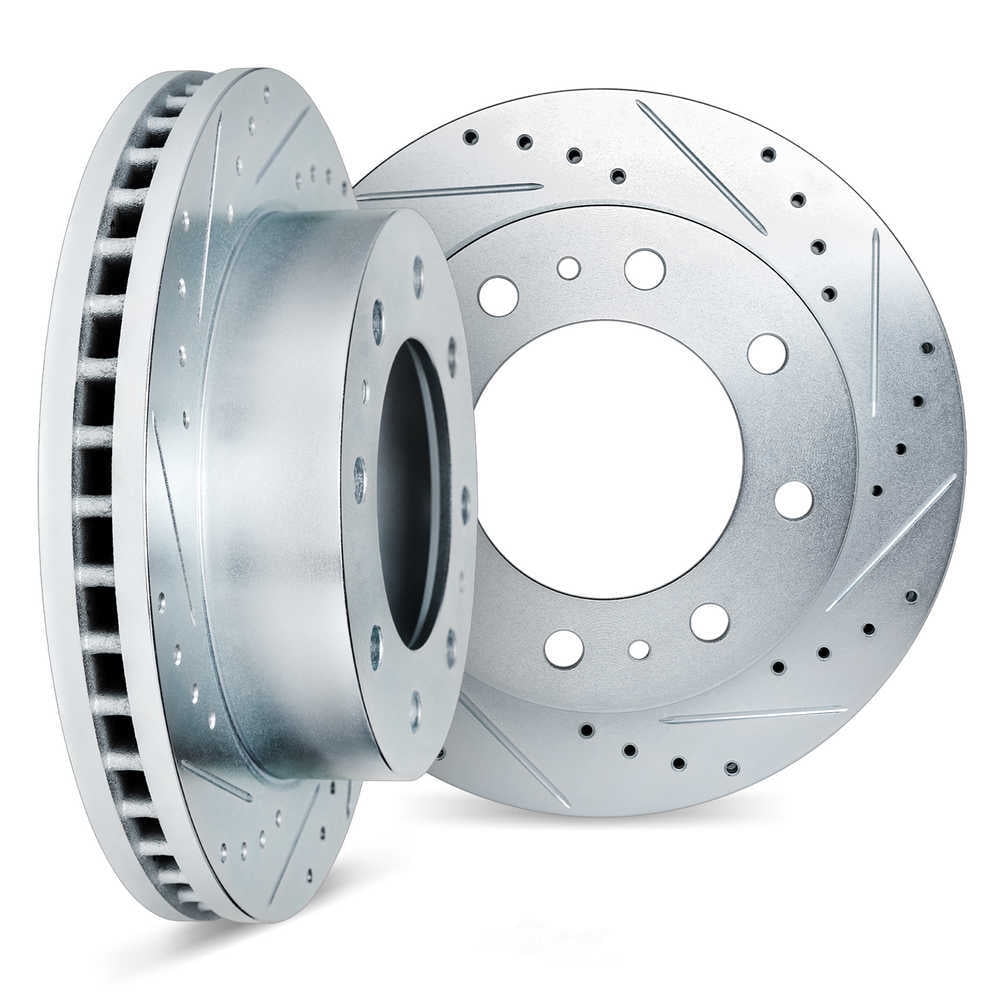 Dynamic Friction Company 7002-48071 DFC Brake Rotors - Drilled & Slotted - Silver