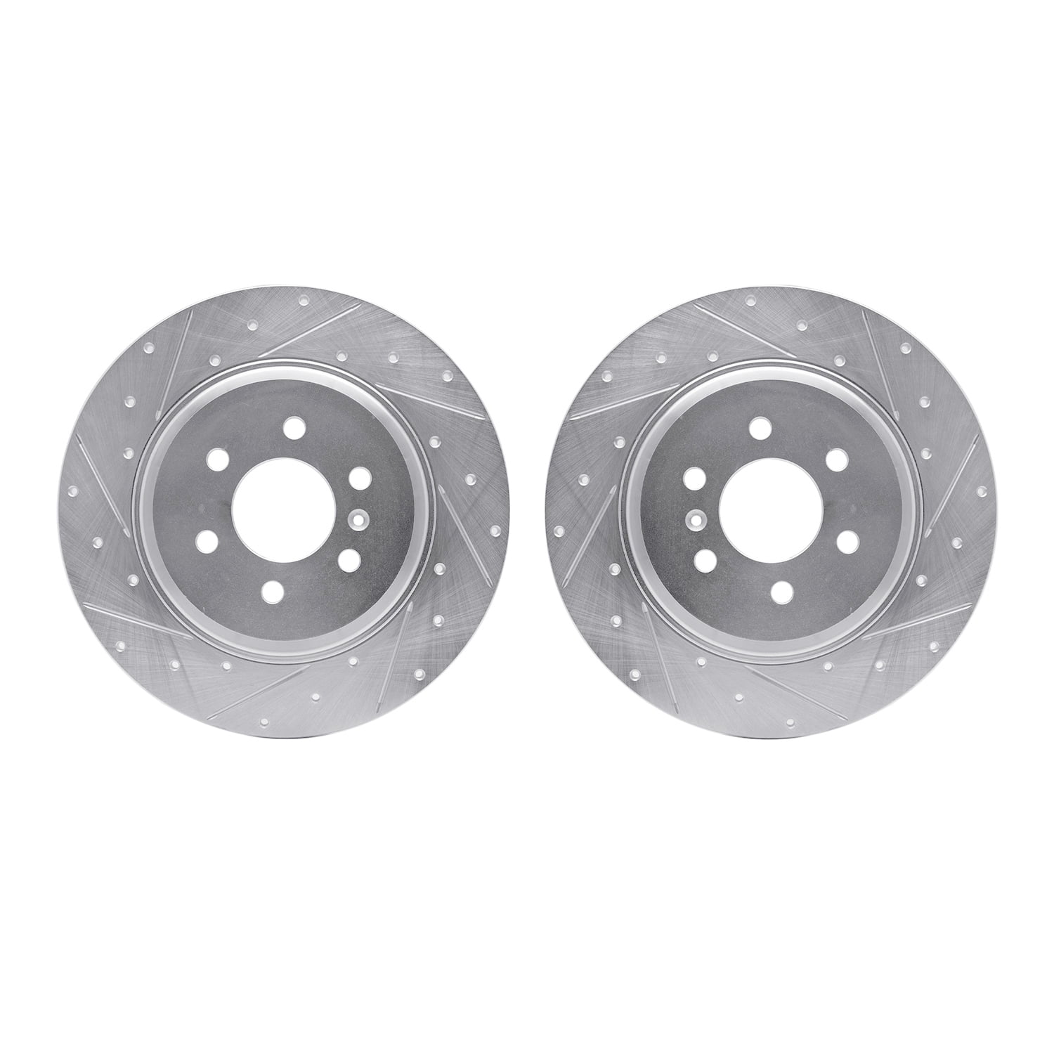 Dynamic Friction Company Rear Brake Rotors-Drilled and Slotted-Silver 7002-49001