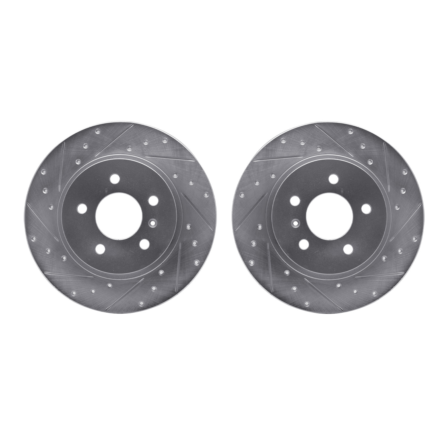 Dynamic Friction Company Rear Brake Rotors-Drilled and Slotted-Silver 7002-52016