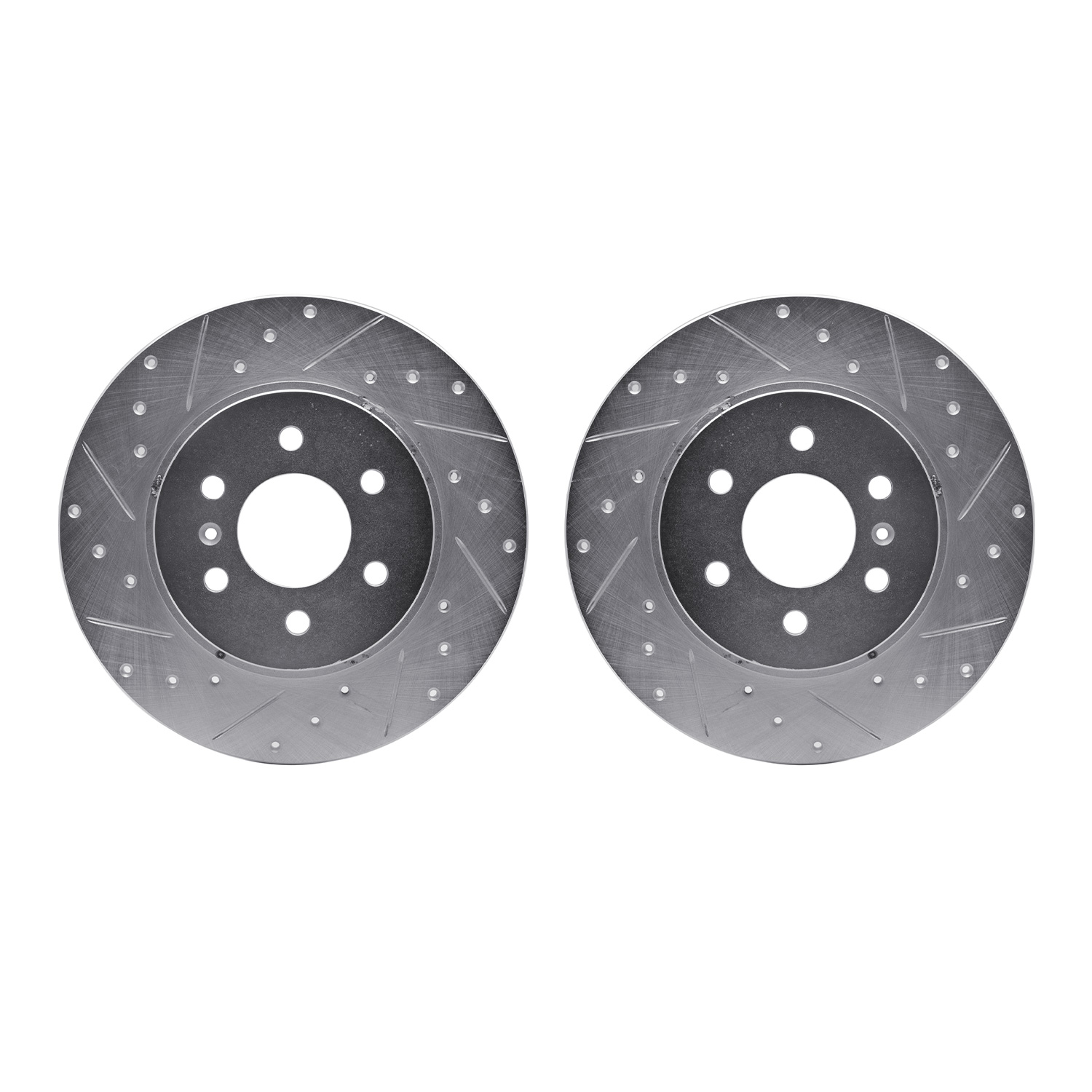 Dynamic Friction Company Rear Brake Rotors-Drilled and Slotted-Silver 7002-52018