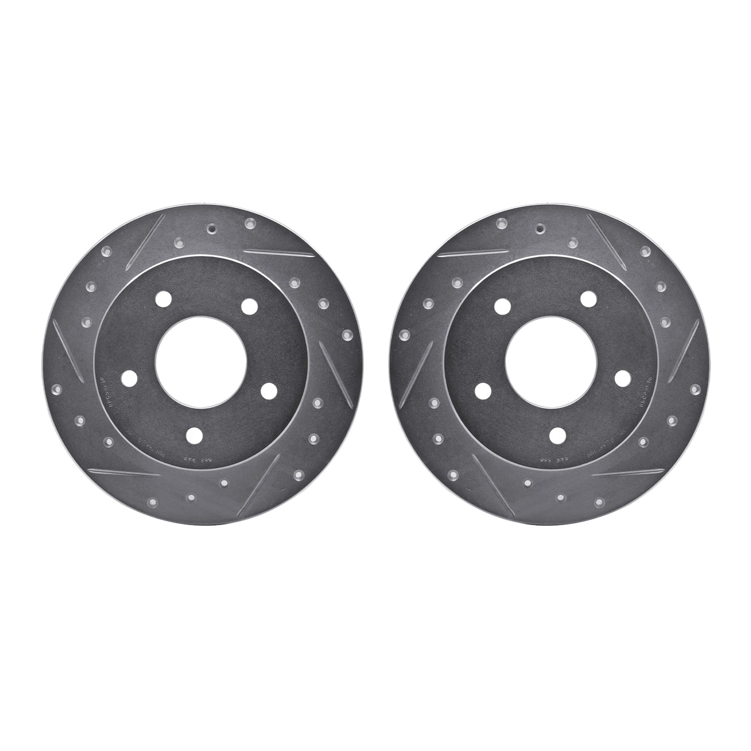 Dynamic Friction Company Rear Brake Rotors-Drilled and Slotted-Silver 7002-52022