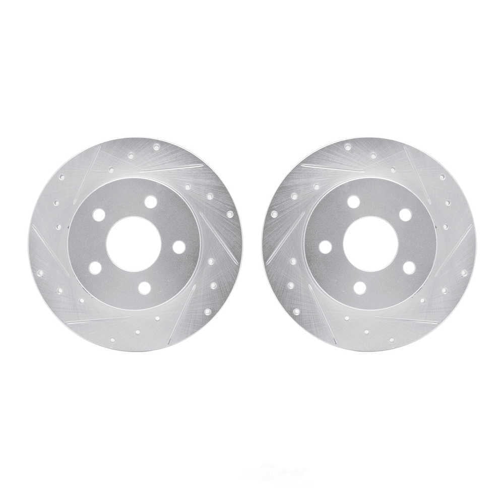 Dynamic Friction Company 7002-53005 DFC Brake Rotors - Drilled & Slotted - Silver