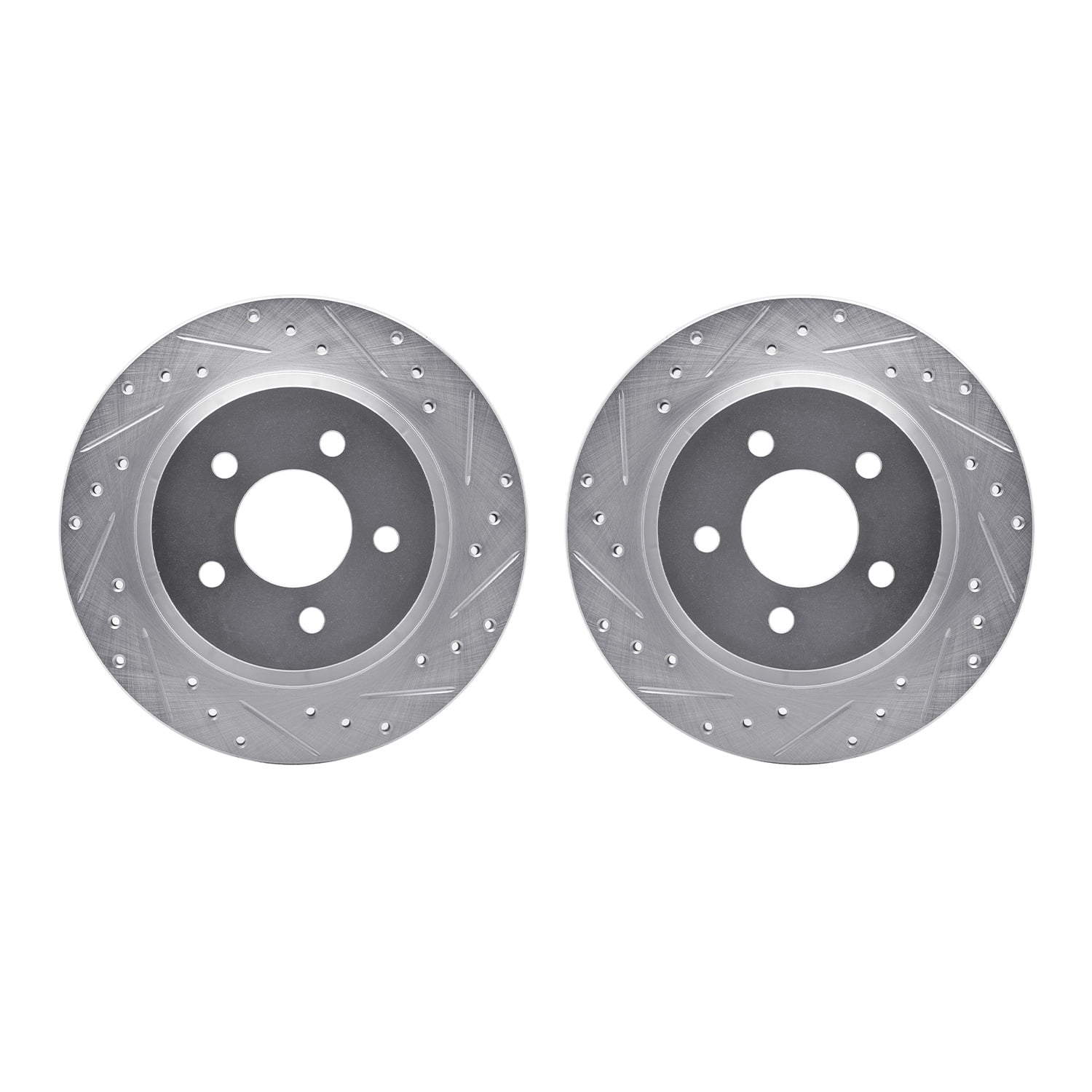 Dynamic Friction Company Rear Brake Rotors-Drilled and Slotted-Silver 7002-54197