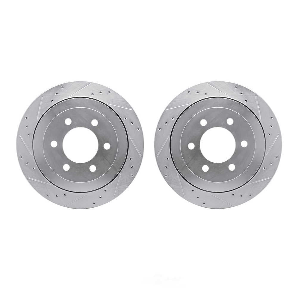 Dynamic Friction Company 7002-54206 DFC Brake Rotors - Drilled & Slotted - Silver