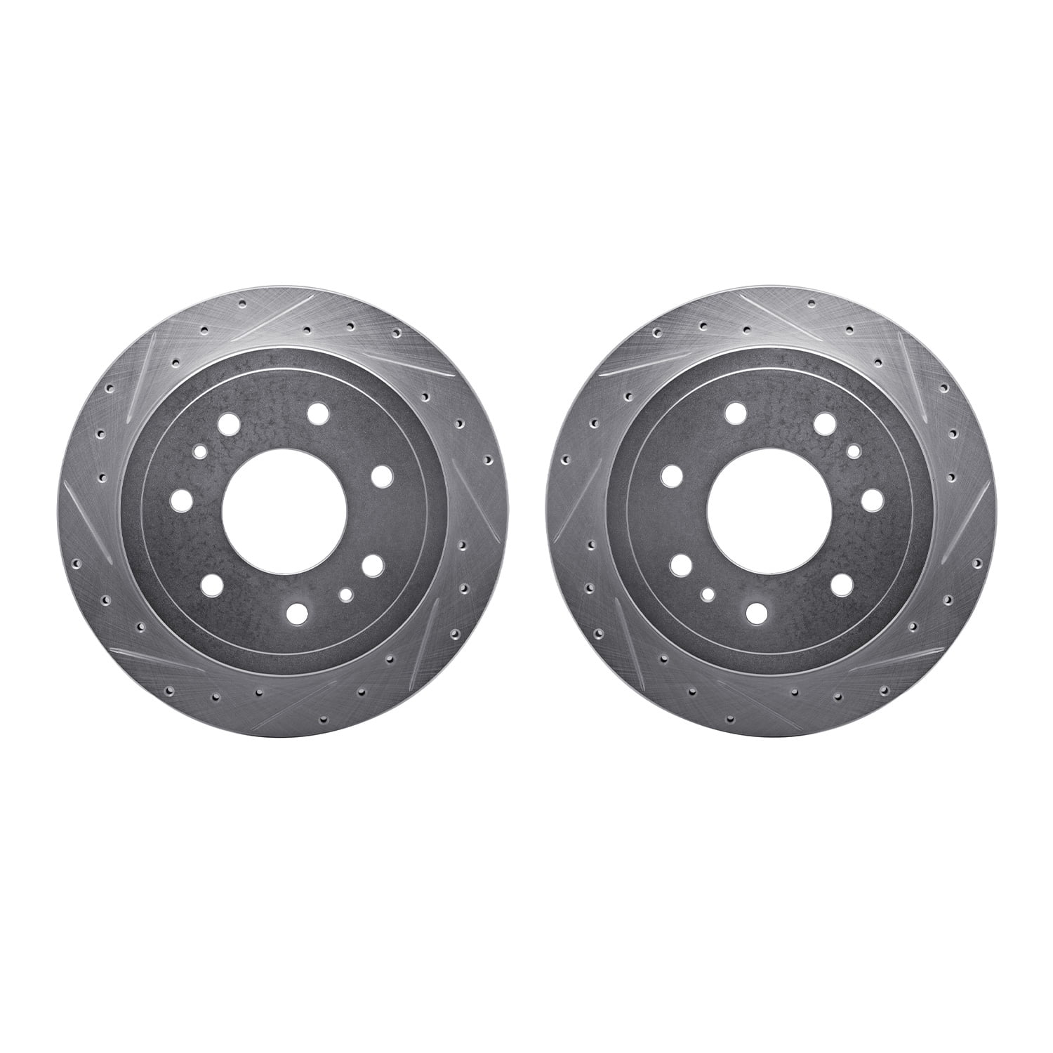 Dynamic Friction Company Rear Brake Rotors-Drilled and Slotted-Silver 7002-54216