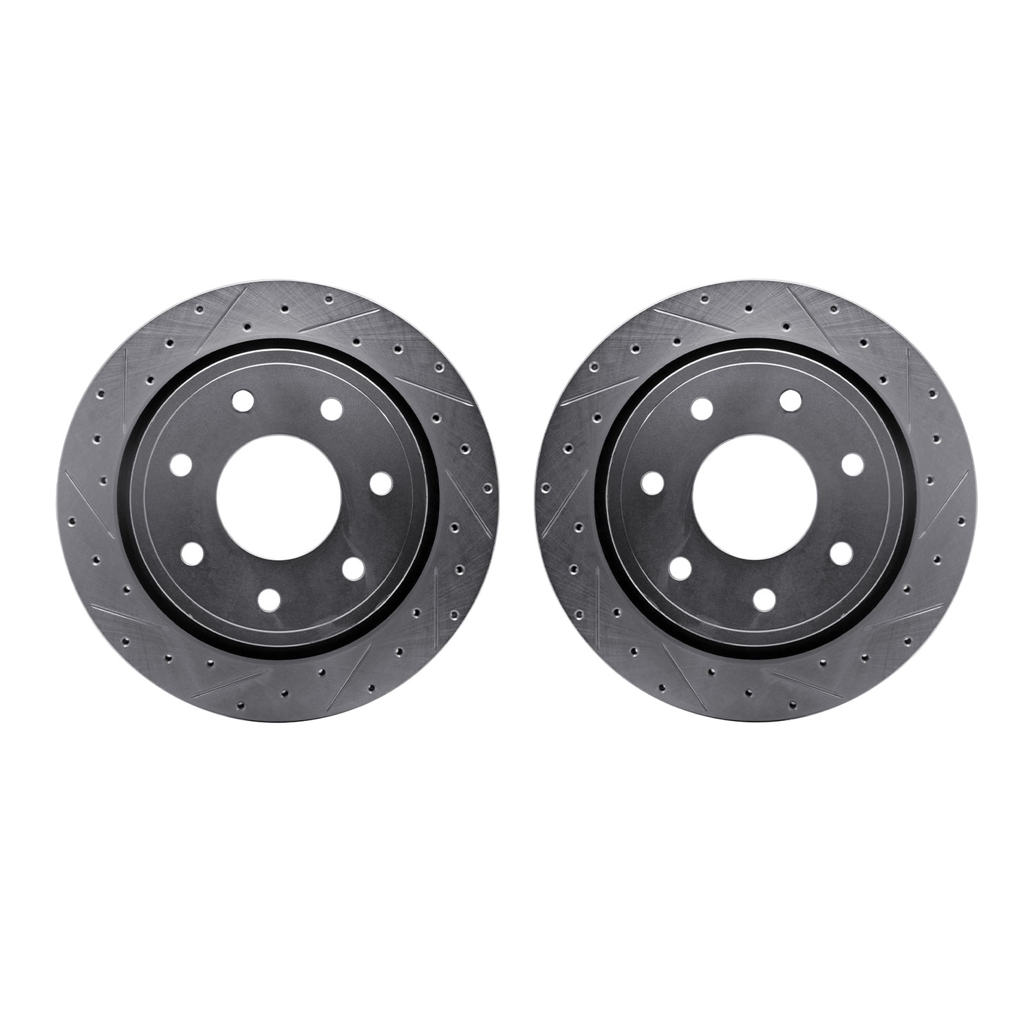Dynamic Friction Company Rear Brake Rotors-Drilled and Slotted-Silver 7002-54218