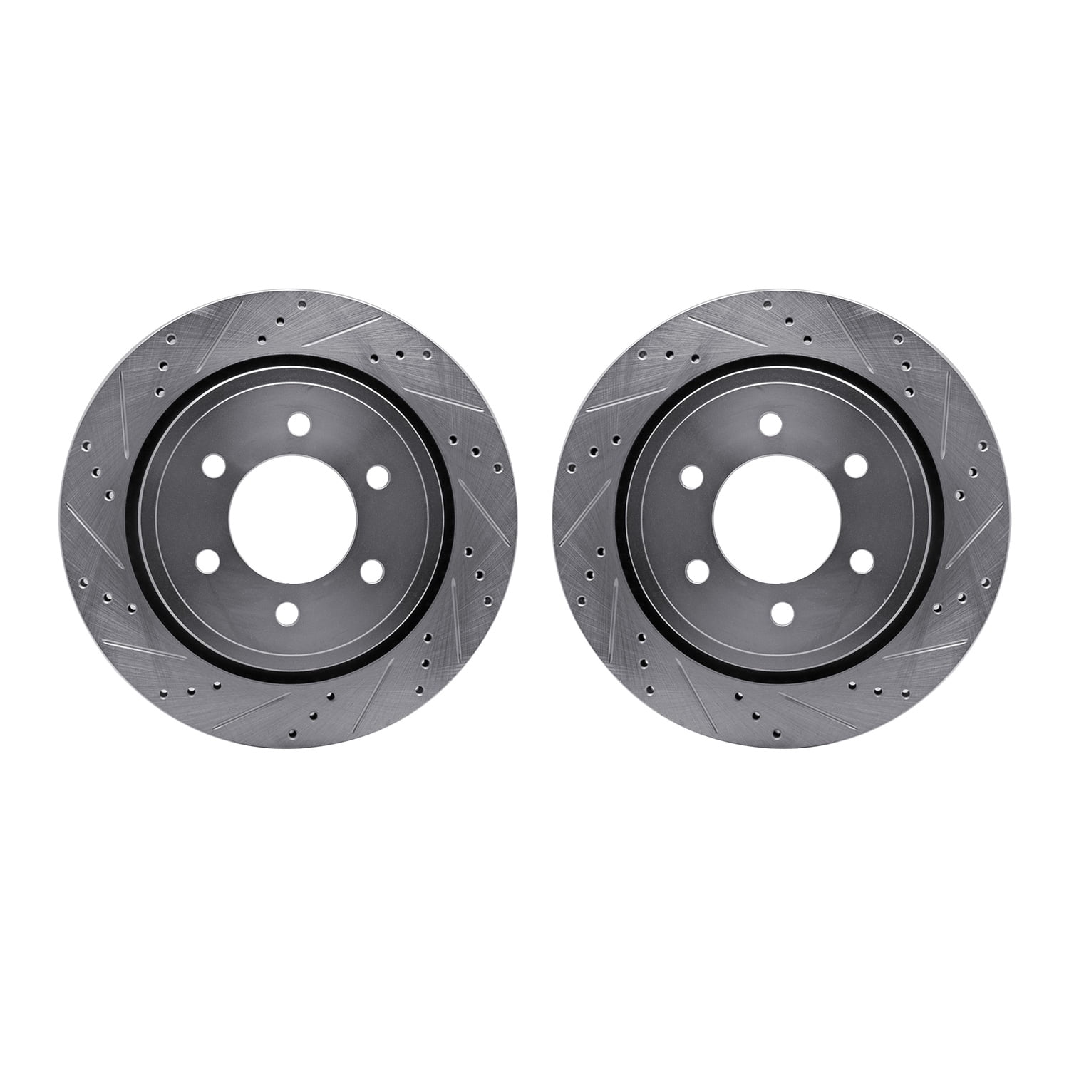 Dynamic Friction Company Rear Brake Rotors-Drilled and Slotted-Silver 7002-54219