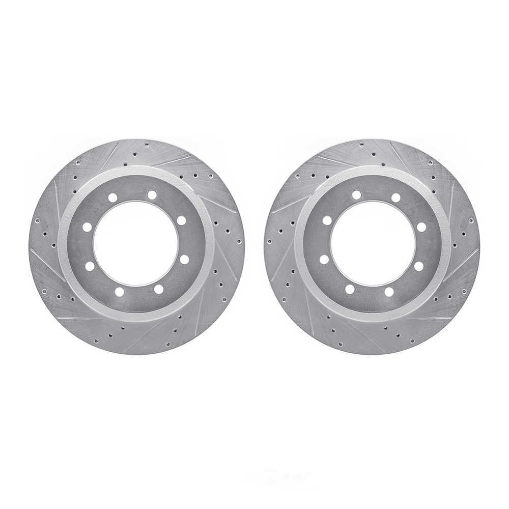Dynamic Friction Company 7002-54224 DFC Brake Rotors - Drilled & Slotted - Silver