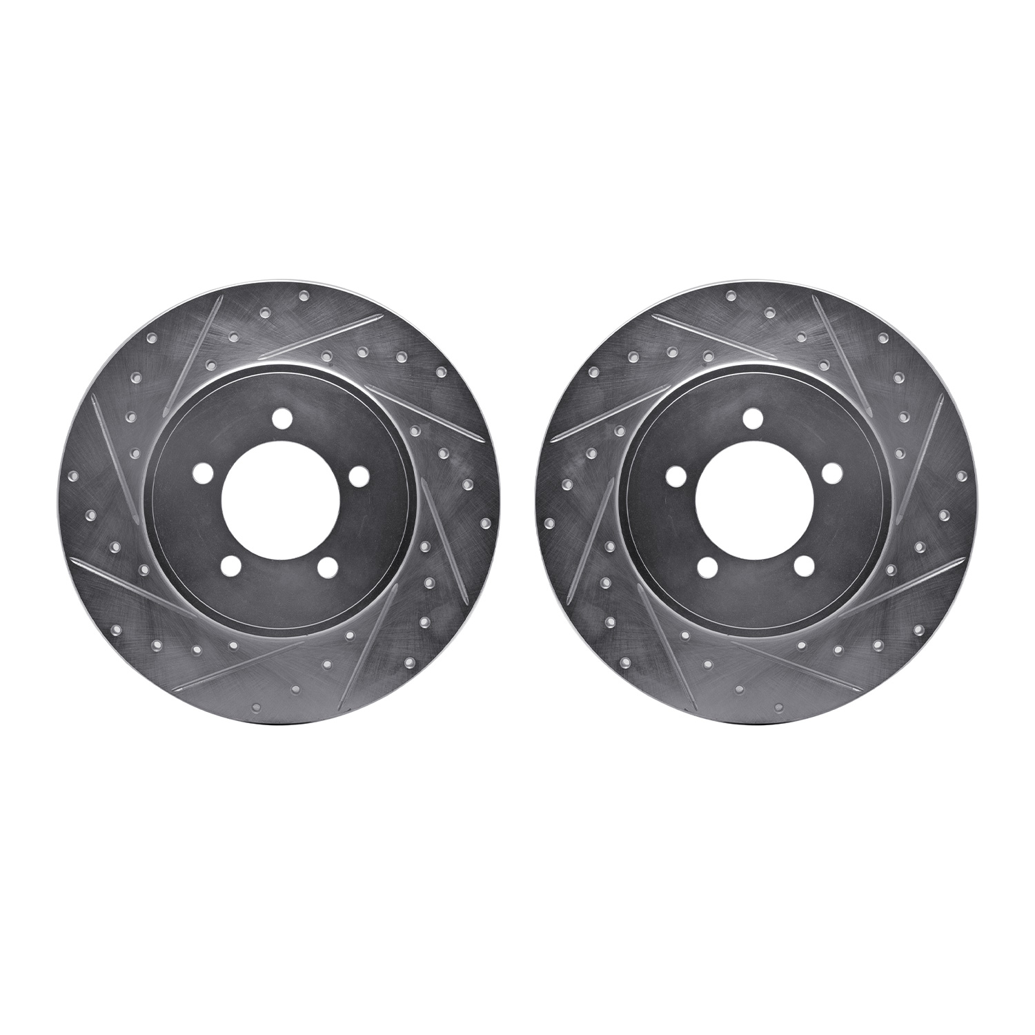 Dynamic Friction Company Rear Brake Rotors-Drilled and Slotted-Silver 7002-55006