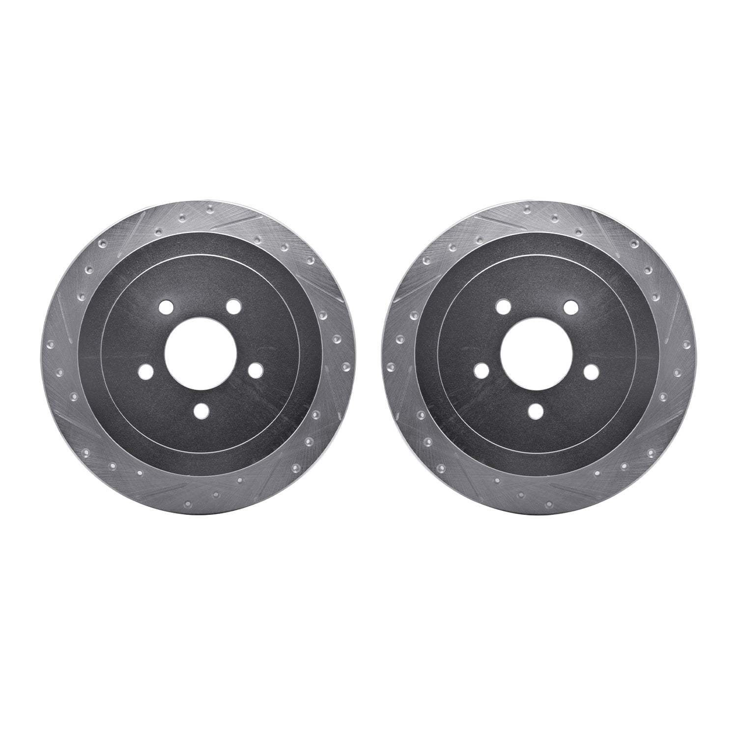 Dynamic Friction Company Rear Brake Rotors-Drilled and Slotted-Silver 7002-55010