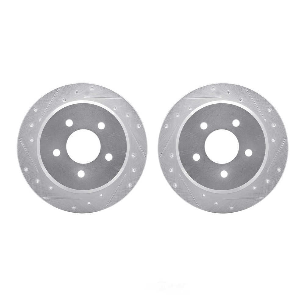Dynamic Friction Company 7002-56015 DFC Brake Rotors - Drilled & Slotted - Silver