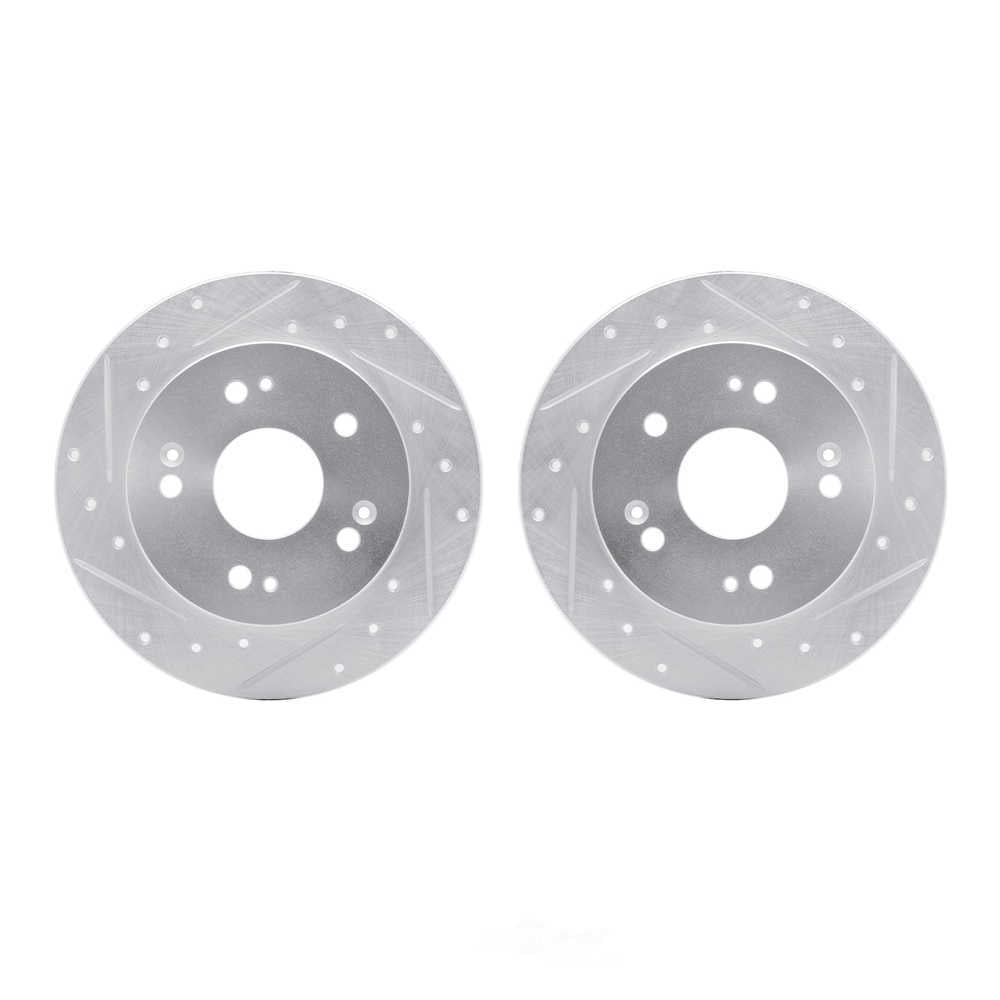 Dynamic Friction Company 7002-59044 DFC Brake Rotors - Drilled & Slotted - Silver
