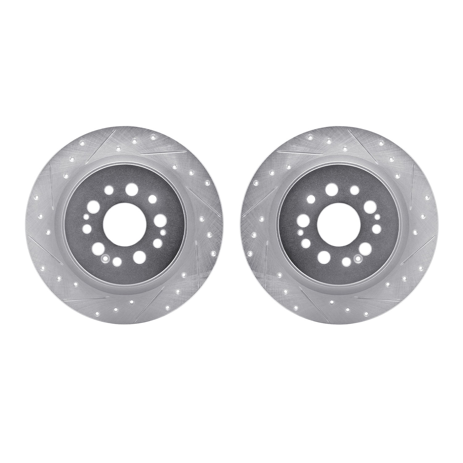Dynamic Friction Company Rear Brake Rotors-Drilled and Slotted-Silver 7002-59054