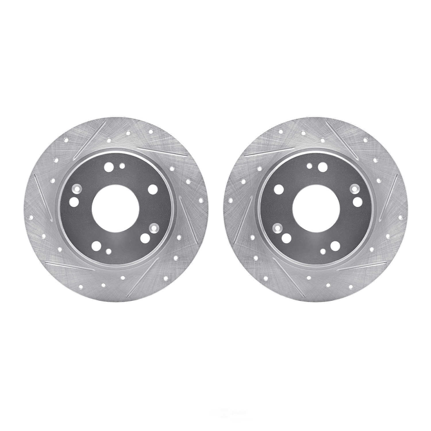 Dynamic Friction Company 7002-59062 DFC Brake Rotors - Drilled & Slotted - Silver