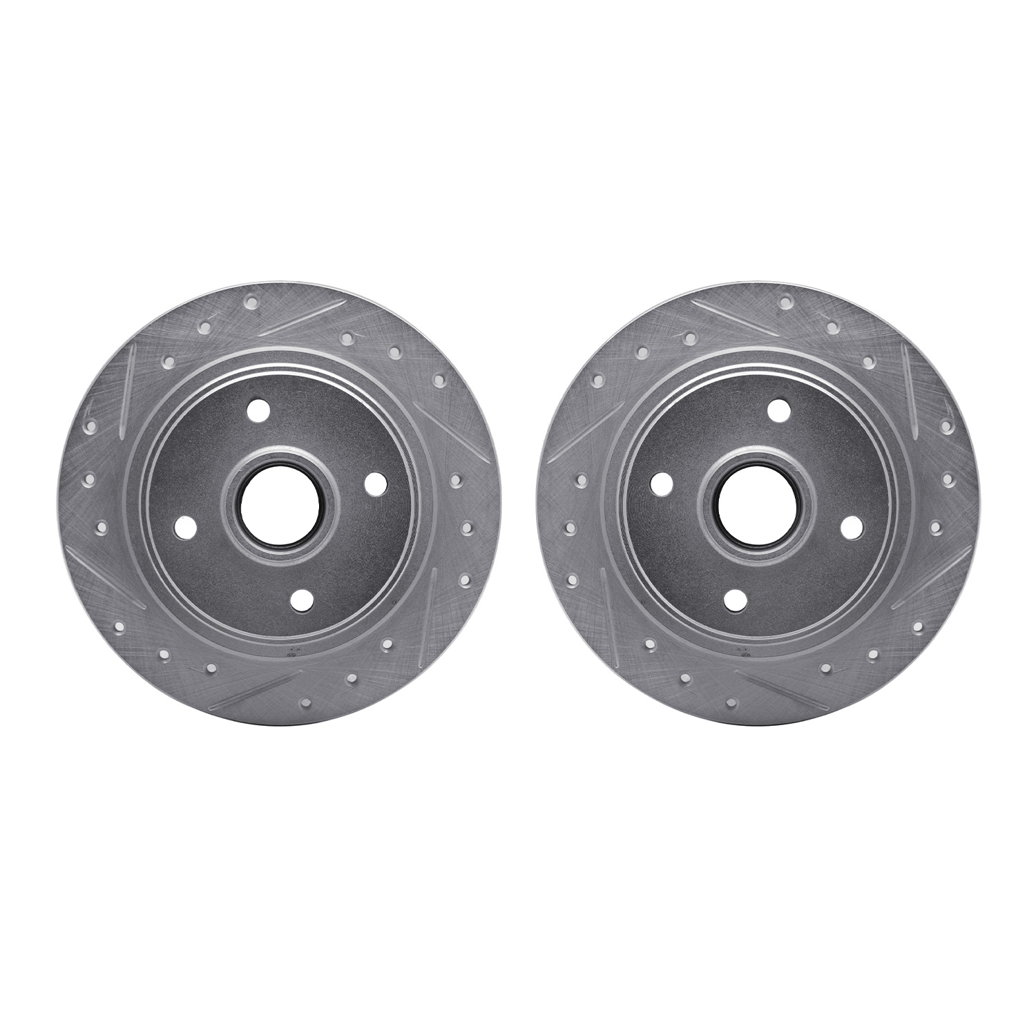 Dynamic Friction Company Rear Brake Rotors-Drilled and Slotted-Silver 7002-59068