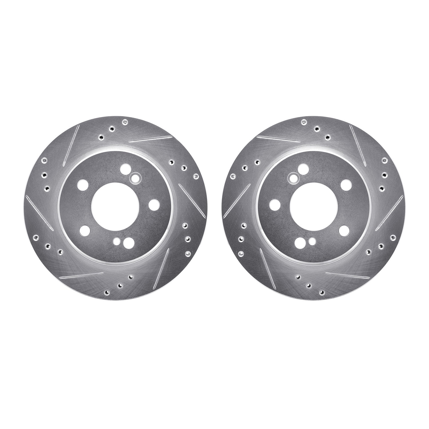 Dynamic Friction Company Rear Brake Rotors-Drilled and Slotted-Silver 7002-63093