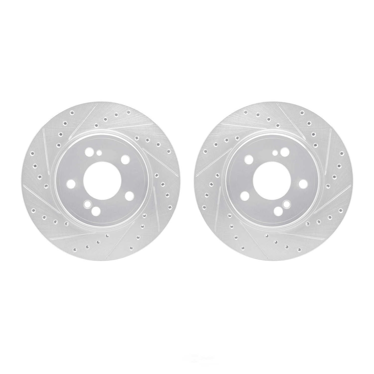 Dynamic Friction Company 7002-63094 DFC Brake Rotors - Drilled & Slotted - Silver