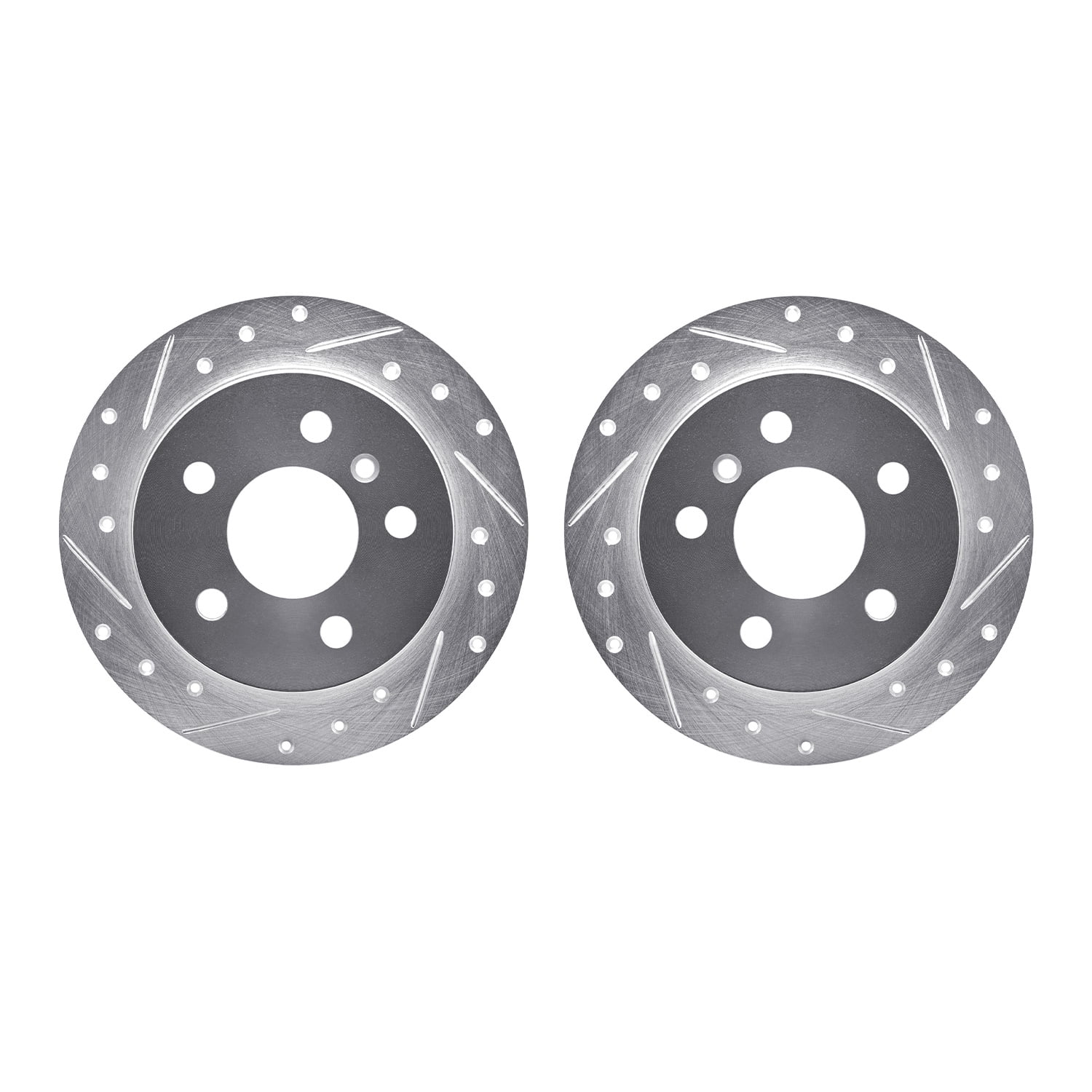 Dynamic Friction Company Rear Brake Rotors-Drilled and Slotted-Silver 7002-63096