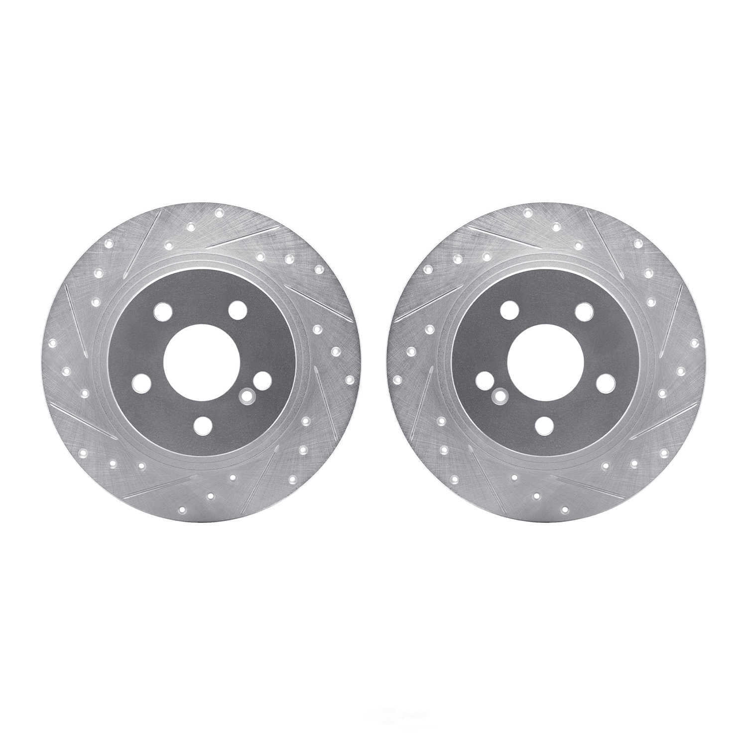 Dynamic Friction Company 7002-63097 DFC Brake Rotors - Drilled & Slotted - Silver