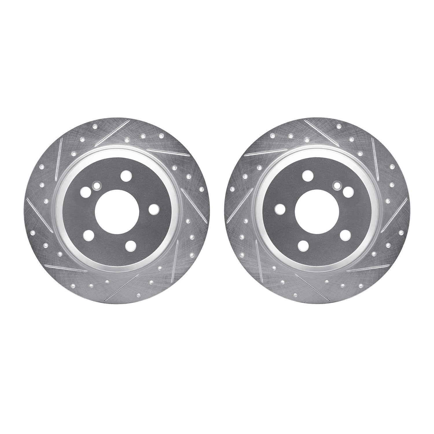 Dynamic Friction Company Rear Brake Rotors-Drilled and Slotted-Silver 7002-63108