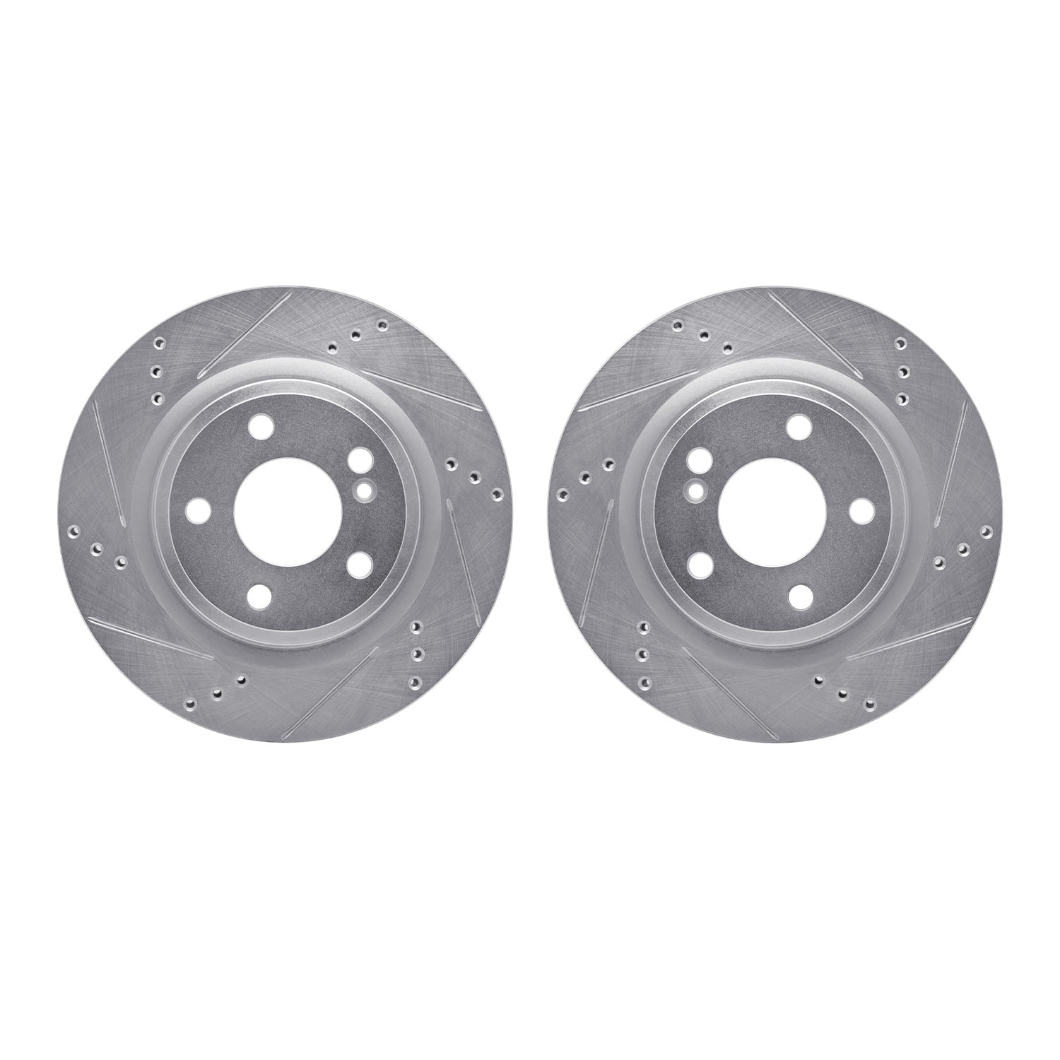 Dynamic Friction Company Rear Brake Rotors-Drilled and Slotted-Silver 7002-63111